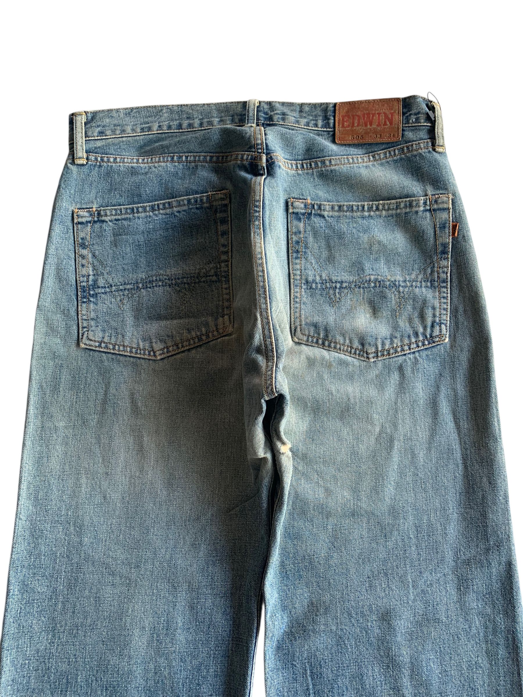 Kapital VINTAGE EDWIN 505 SELVEDGE BAGGY FADED DISTRESSED DENIM Size US 33 - 9 Thumbnail