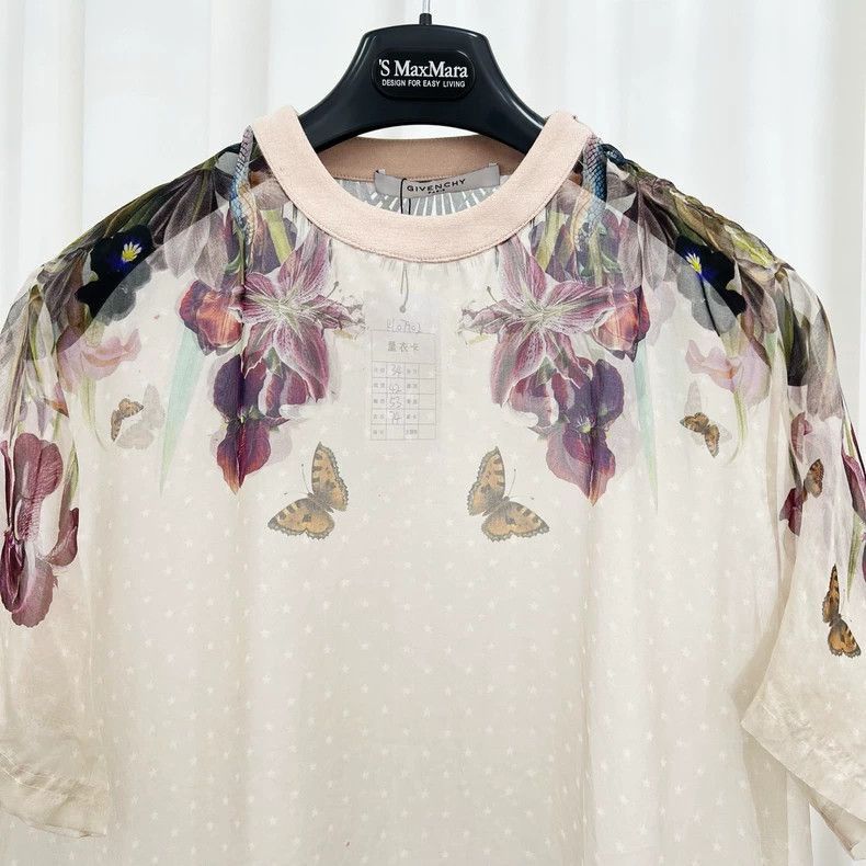 Givenchy Givenchy Givenchy Floral Silk Short Sleeve Top -2507 Size US XS / EU 42 / 0 - 3 Thumbnail