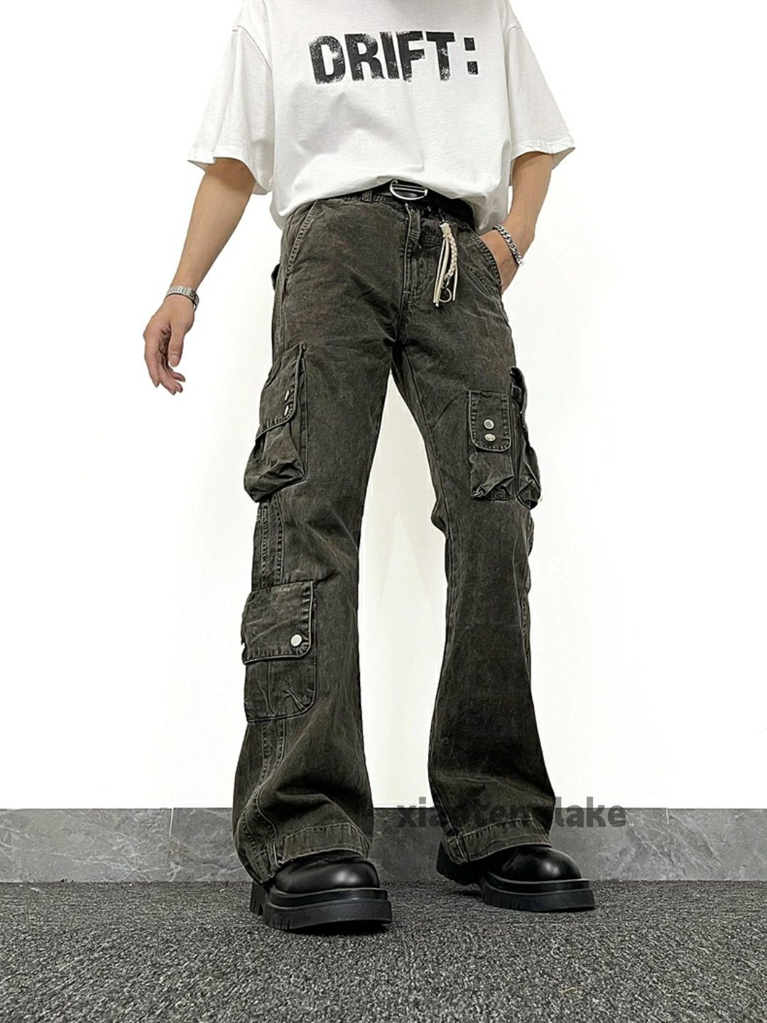 Jean × Vintage washed faded cleanfit yuppie bootcut grunge cargo jeans Size US 32 / EU 48 - 4 Thumbnail
