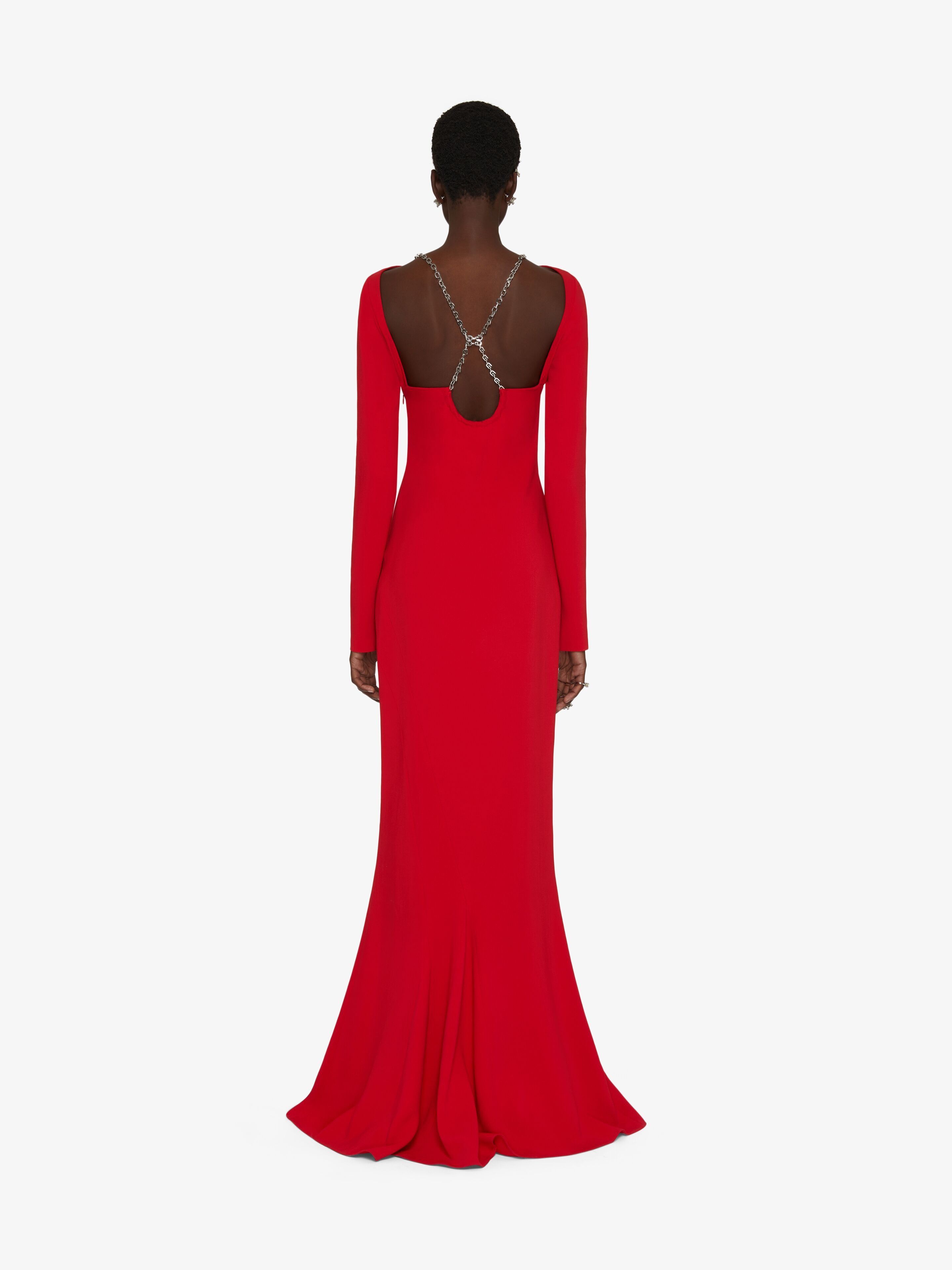 Givenchy o1w1db10325 Long Sleeve Dress With Chain in Red Size XS / US 0-2 / IT 36-38 - 5 Thumbnail