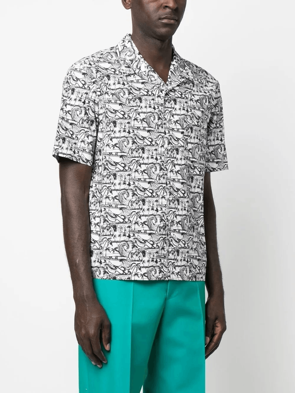 Other Waves-Print Bowling Shirt Size US L / EU 52-54 / 3 - 1 Thumbnail
