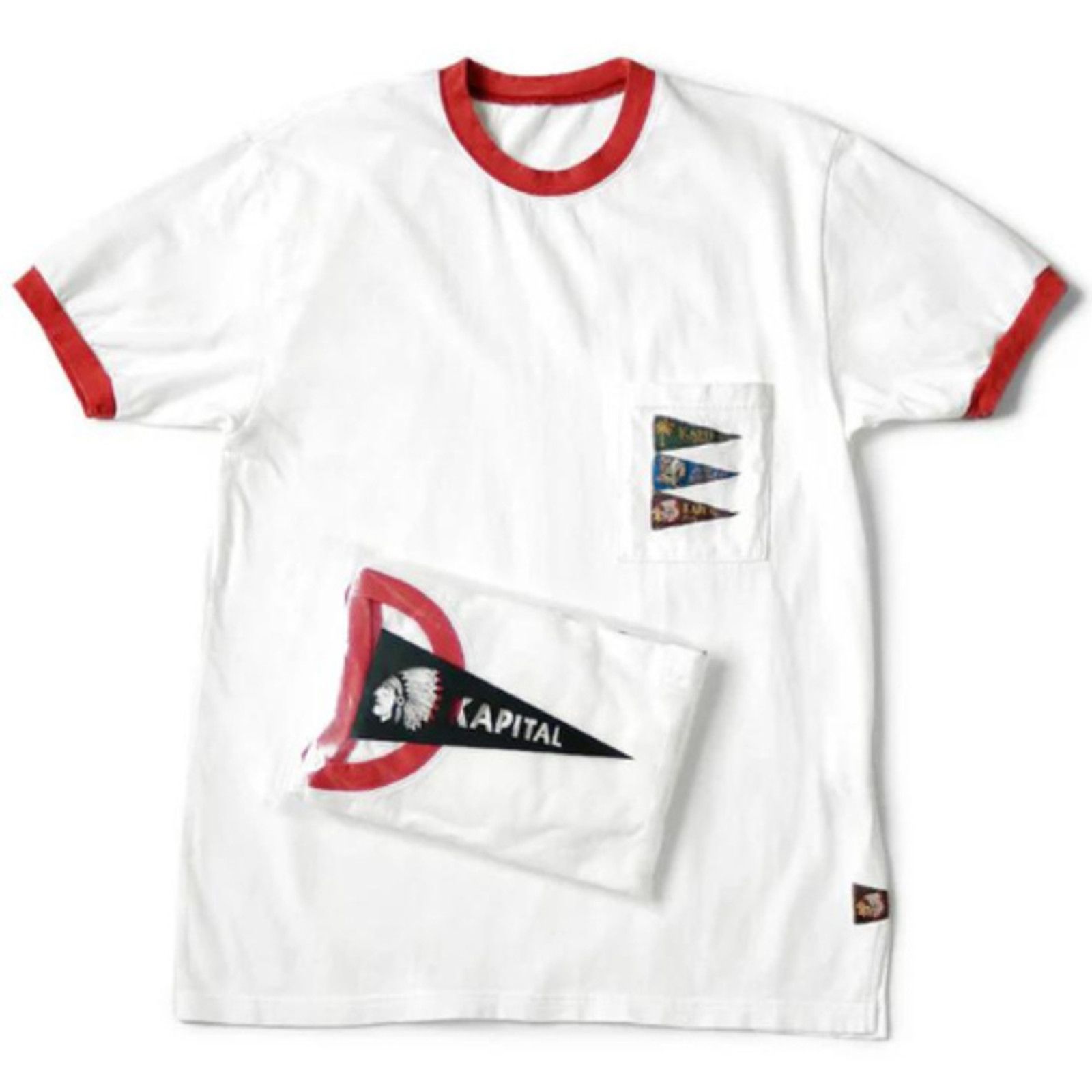 Kapital Kapital Pennant Ringer T Shirt (4 Flags) Size US M / EU 48-50 / 2 - 1 Thumbnail