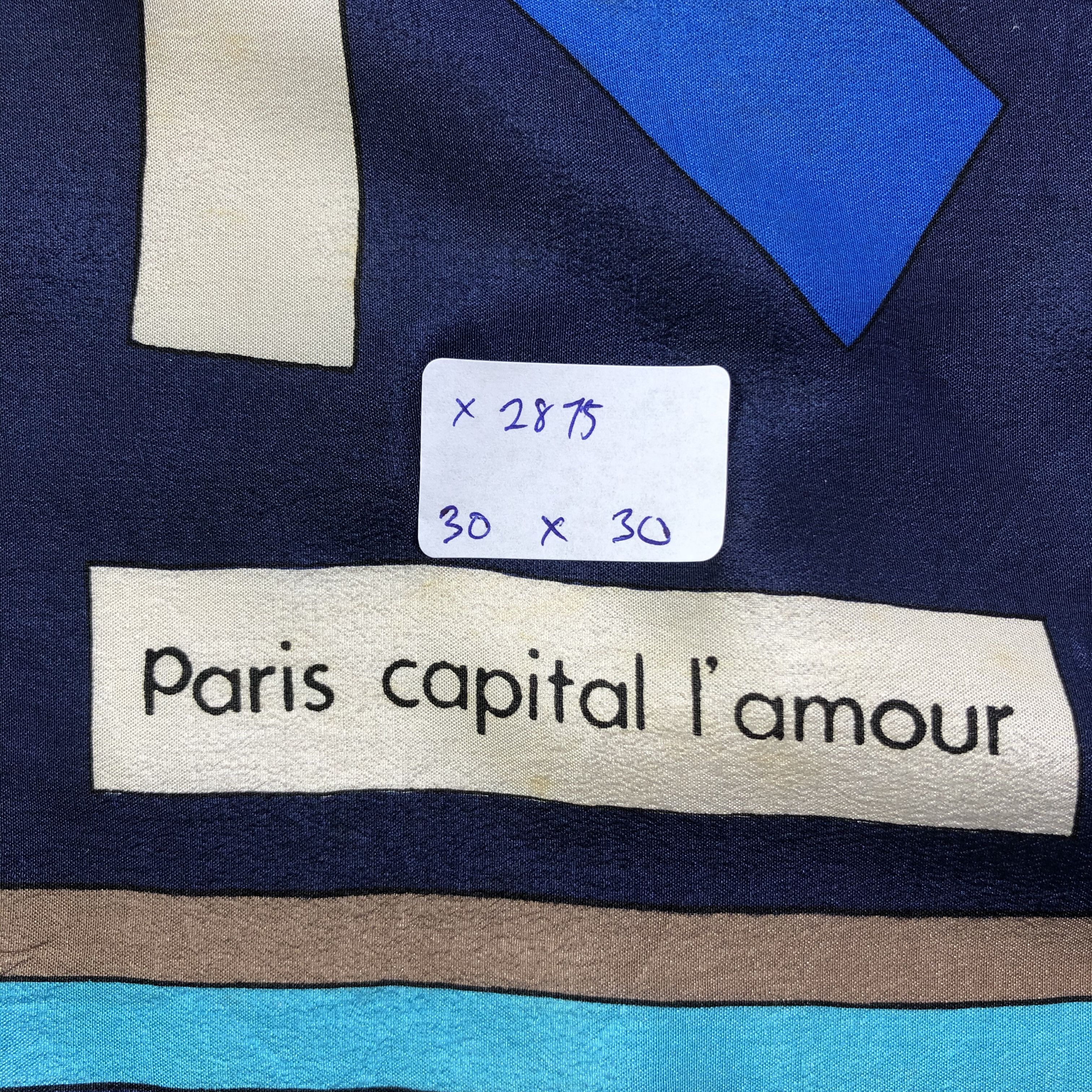 Vintage Vintage Paris Capital I'amour Silk Scarf Size ONE SIZE - 7 Thumbnail