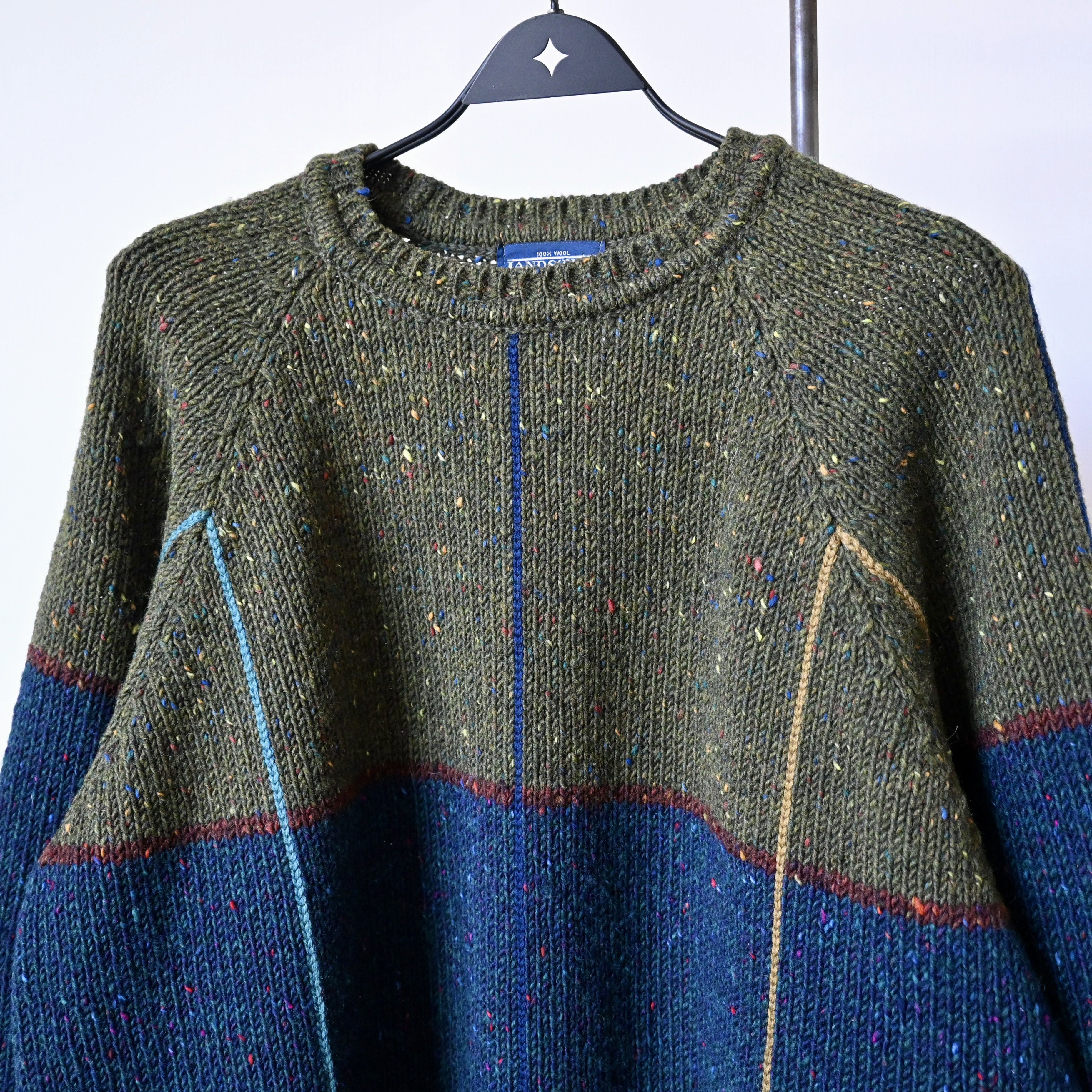Lands' End Vintage 1990s LAND'S END panel knit sweater, made in Ireland Size US M / EU 48-50 / 2 - 6 Thumbnail