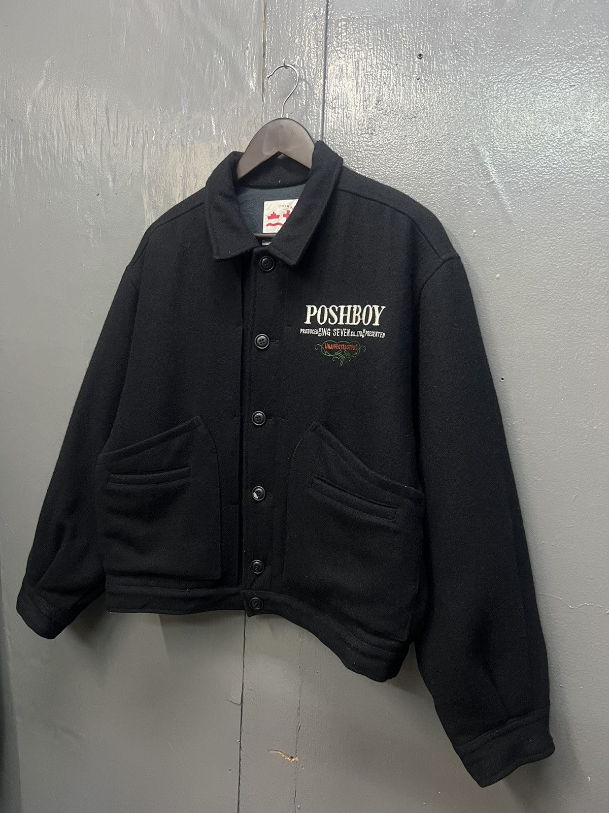 Vintage Vintage Posh Boy Bomber Wool Jacket Size US L / EU 52-54 / 3 - 3 Thumbnail