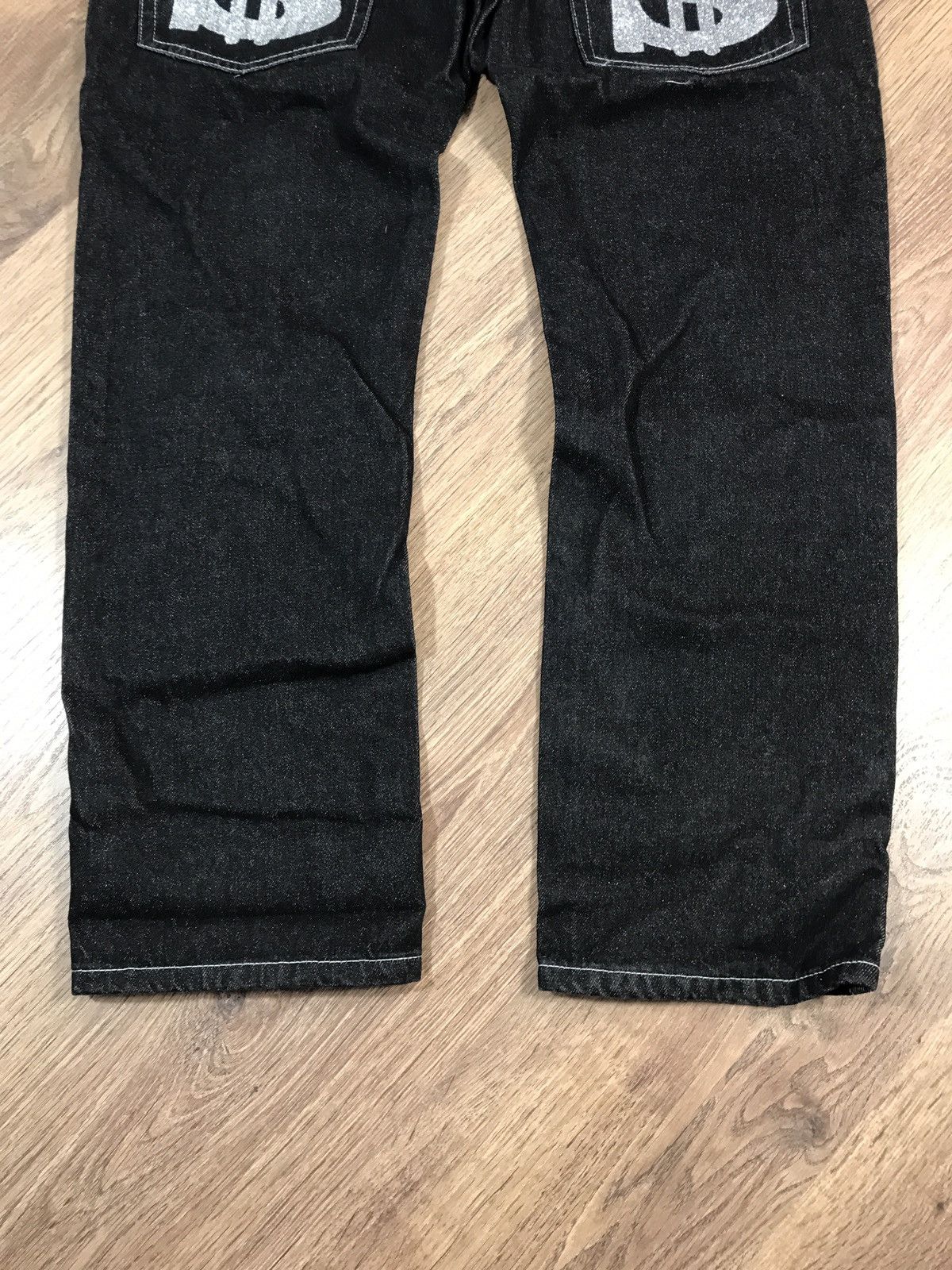 Japanese Brand × Vintage Denim Pants Dollar Big Logo Rap Pants Size US 35 - 10 Thumbnail