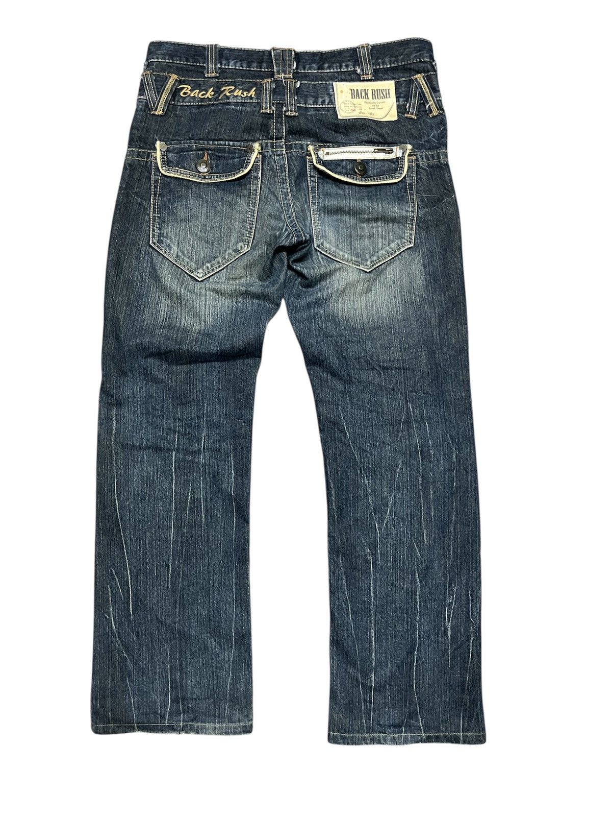 Tornado Mart 💥Japanese Brand BACK RUSH Mini Flare Jeans Size US 33 - 1 Thumbnail
