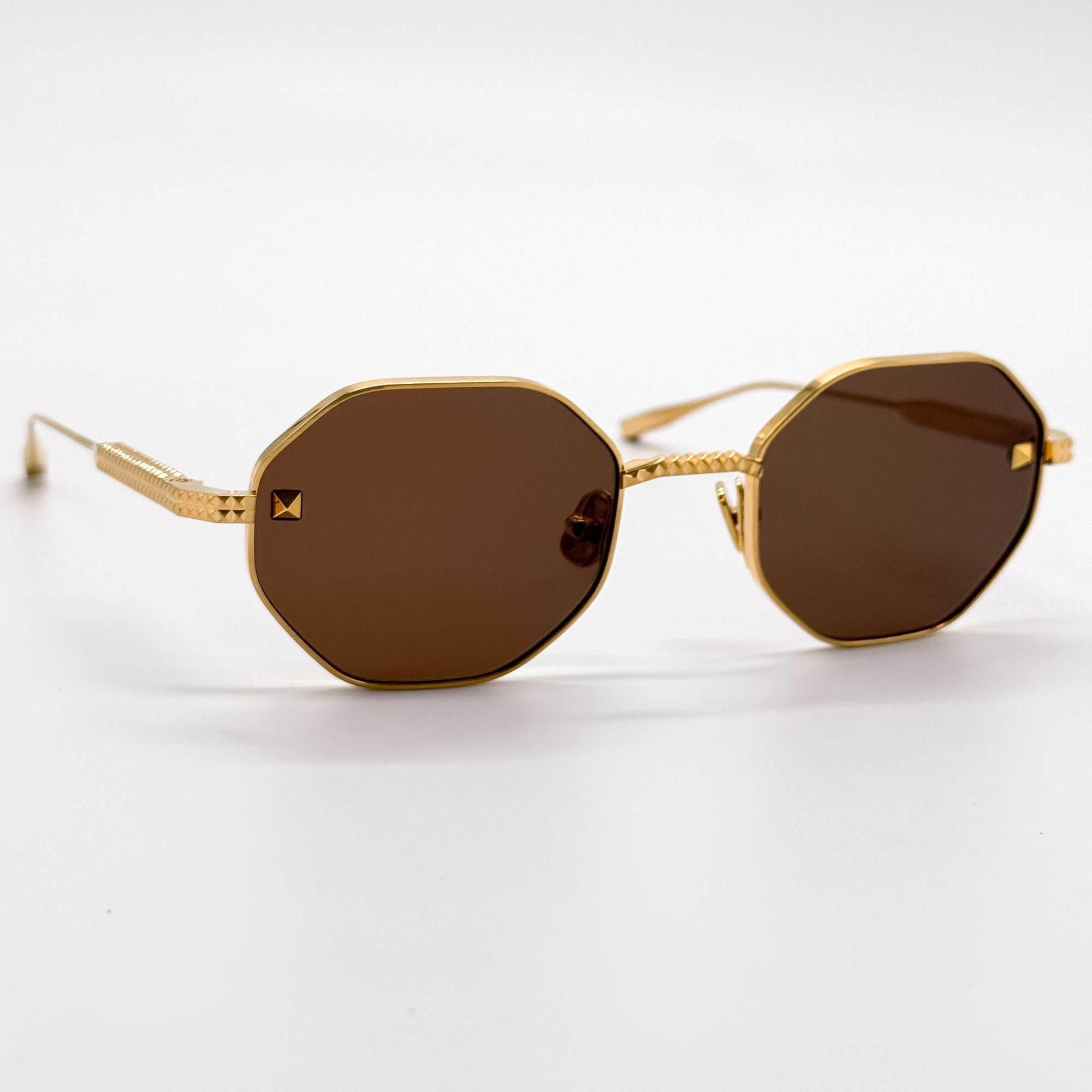 Valentino NEW VALENTINO SUNGLASSES VLS-122C GOLD/BROWN WOMEN VALENTINO Size ONE SIZE - 5 Thumbnail