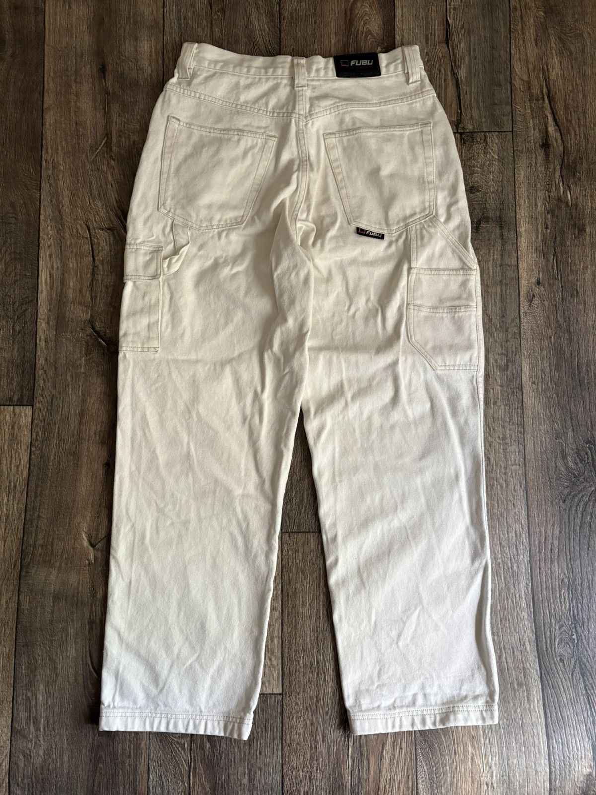 Fubu × JNCO × Vintage Vintage Fubu White Rare Carpenter Cargo Denim Rap Jeans Size US 34 / EU 50 - 1 Thumbnail