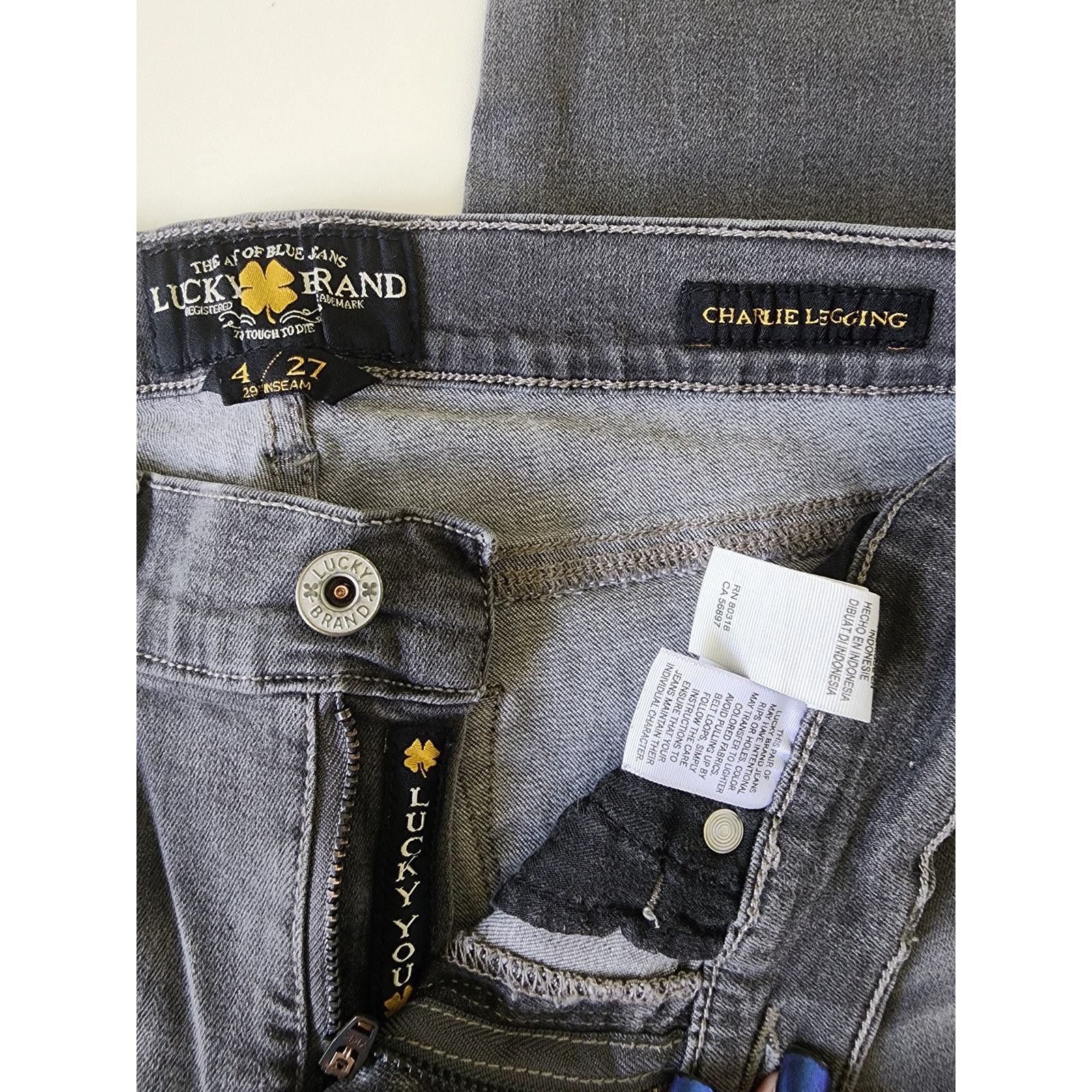 Lucky Brand Lucky Brand Charlie Legging Jeans Womens Size 4/27 Grey Size 27" / US 4 / IT 40 - 3 Thumbnail