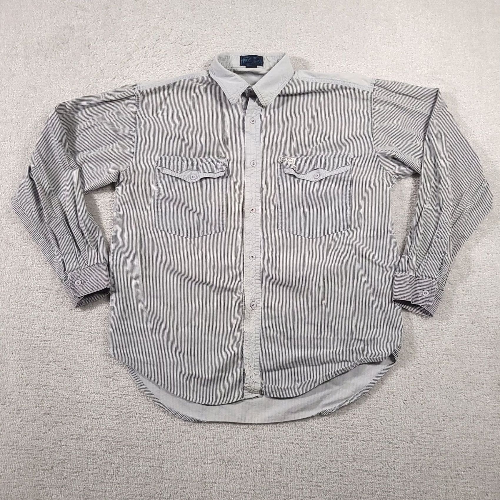 Vintage VINTAGE BB Sport Button Up Long Sleeve Shirt Mens M Blue Stripe Western Skater Size US M / EU 48-50 / 2 - 2 Thumbnail