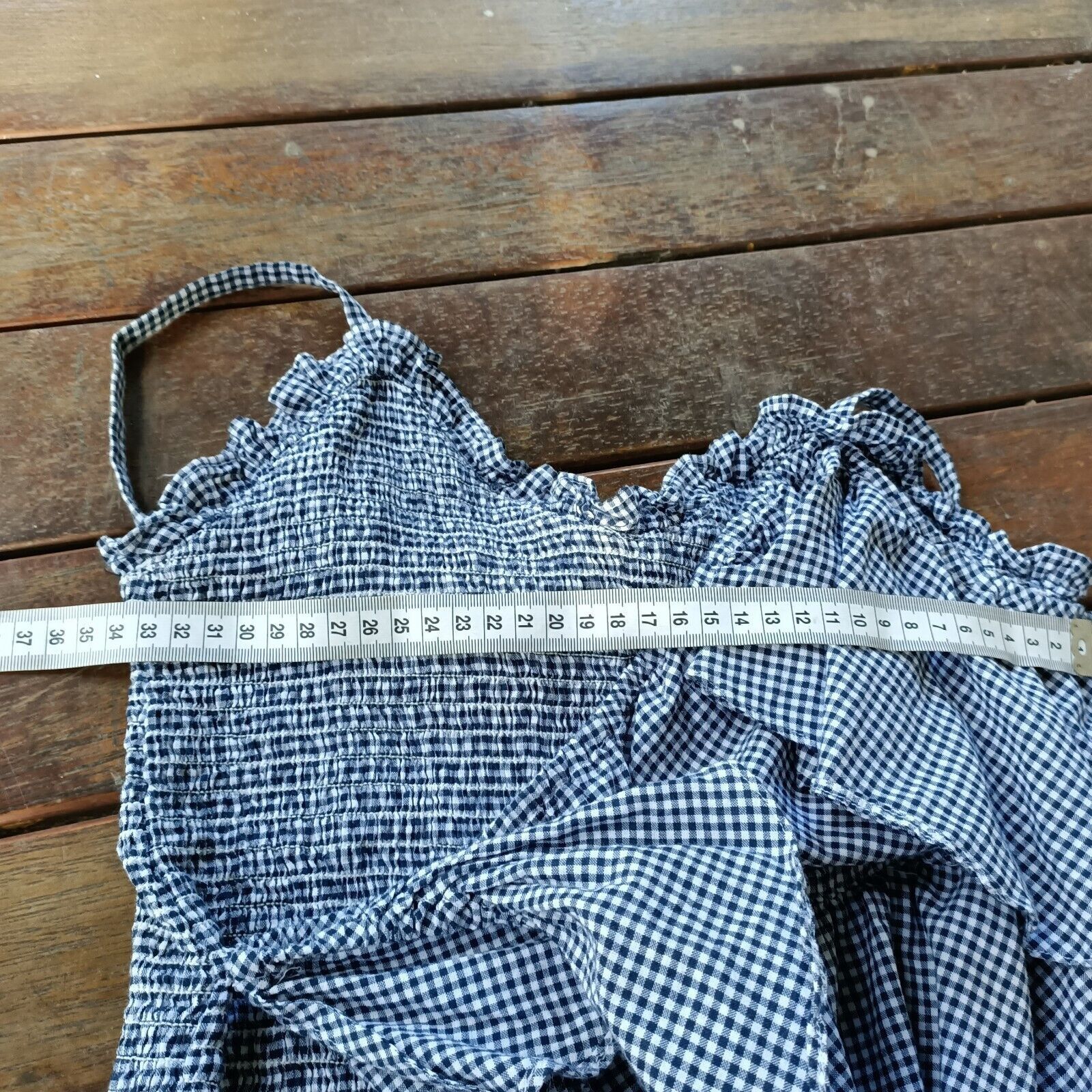 Designer Piper Cami Top Gingham Check Ruffle Cotton Tiered Shirred Size XS / US 0-2 / IT 36-38 - 9 Thumbnail
