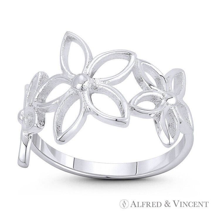 Other Triple Lily Flower Charm Statement Boho Ring Size 6 Size ONE SIZE - 1 Preview