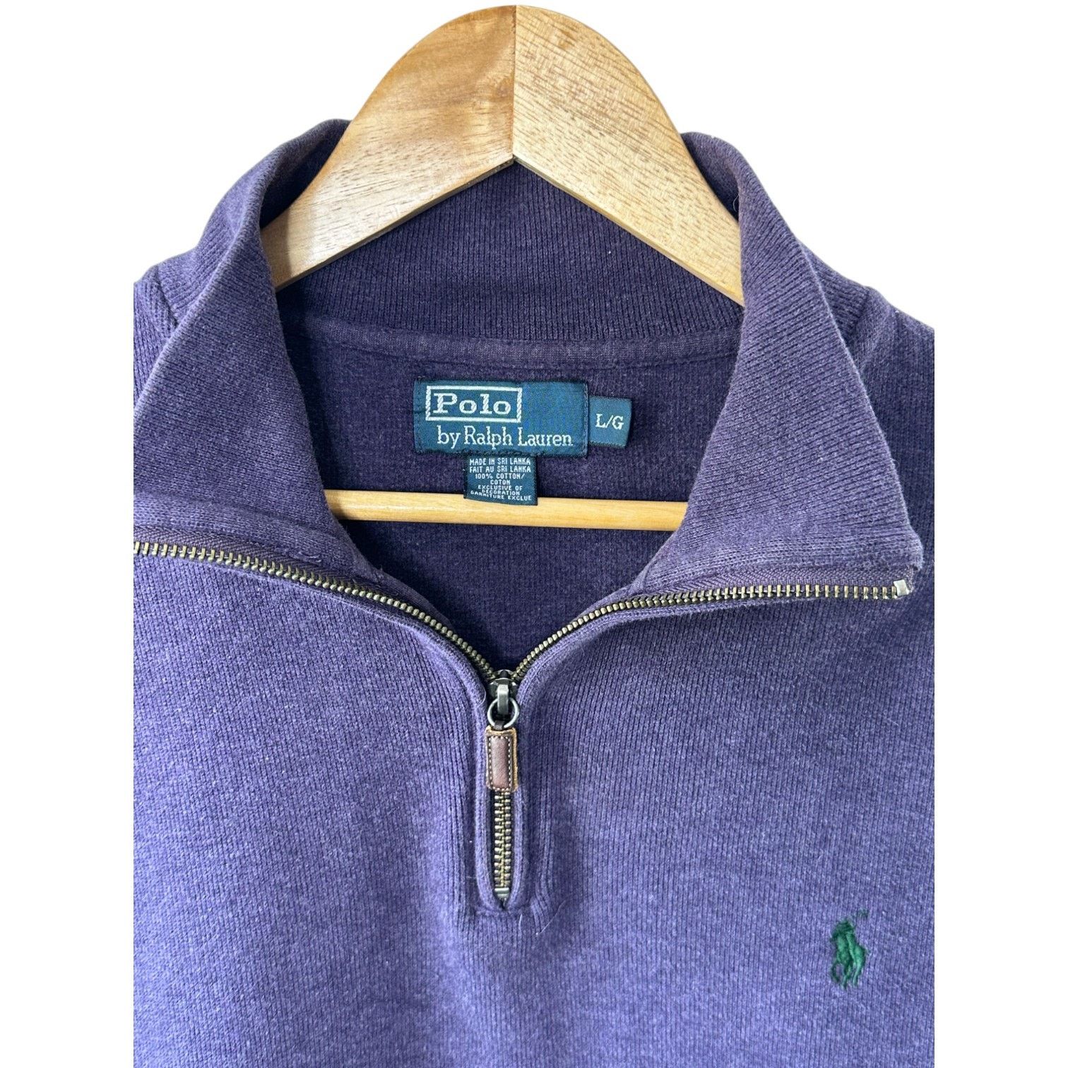 Ralph Lauren Polo Ralph Lauren Purple 1/4 Zip Pullover Sweater Men's L Size US L / EU 52-54 / 3 - 4 Thumbnail