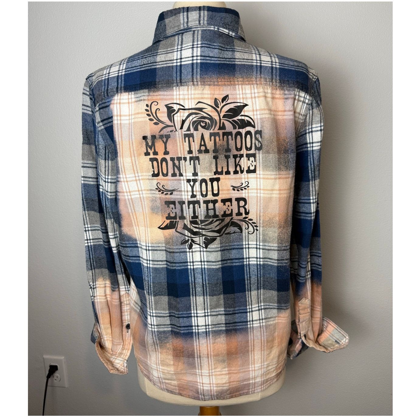 Great Northwest My Tattoos Don't Like You Either button up Flannel Shirt, Sm Size S / US 4 / IT 40 - 1 Thumbnail