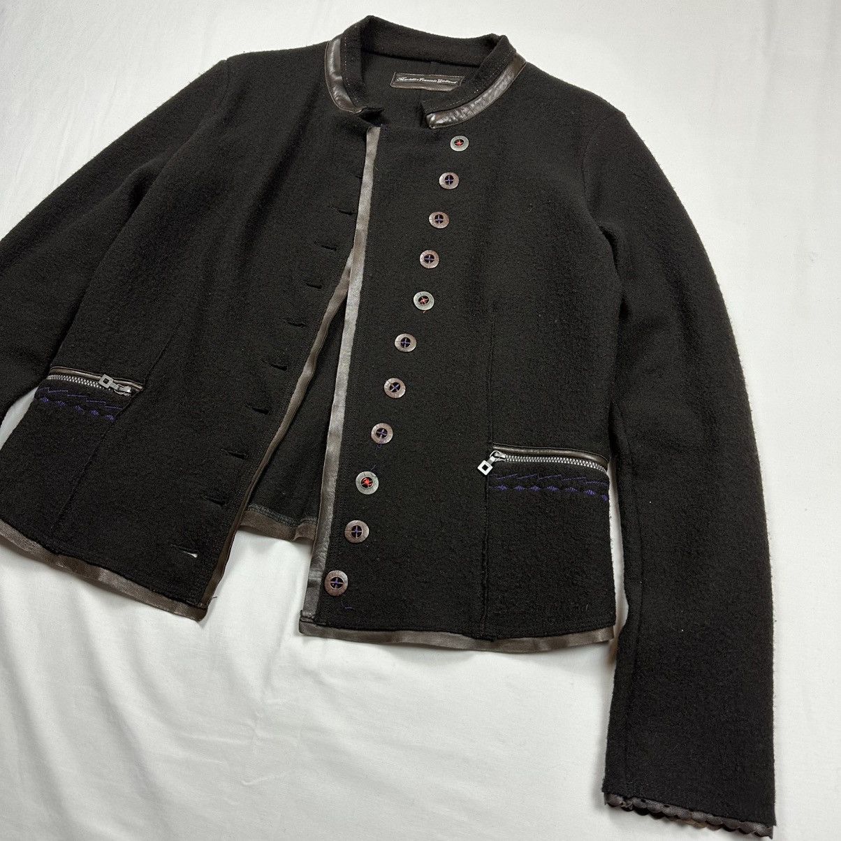 Marithe + Francois Girbaud 00s Marithe Francois Girbaud Asymmetrical Napoleon Jacket Size L / US 10 / IT 46 - 3 Thumbnail