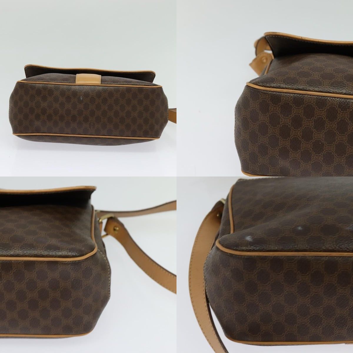 Celine CELINE Macadam Canvas Shoulder Bag Pvc Leather Brown Gold Size ONE SIZE - 10 Thumbnail