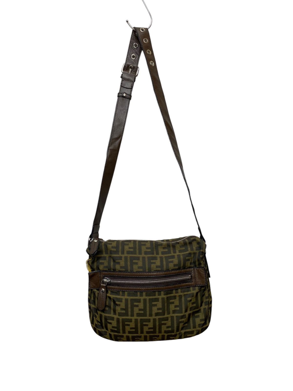 Fendi Fendi Monogram Women Crossbody Bag Canvas Leather Brown Size ONE SIZE - 4 Thumbnail