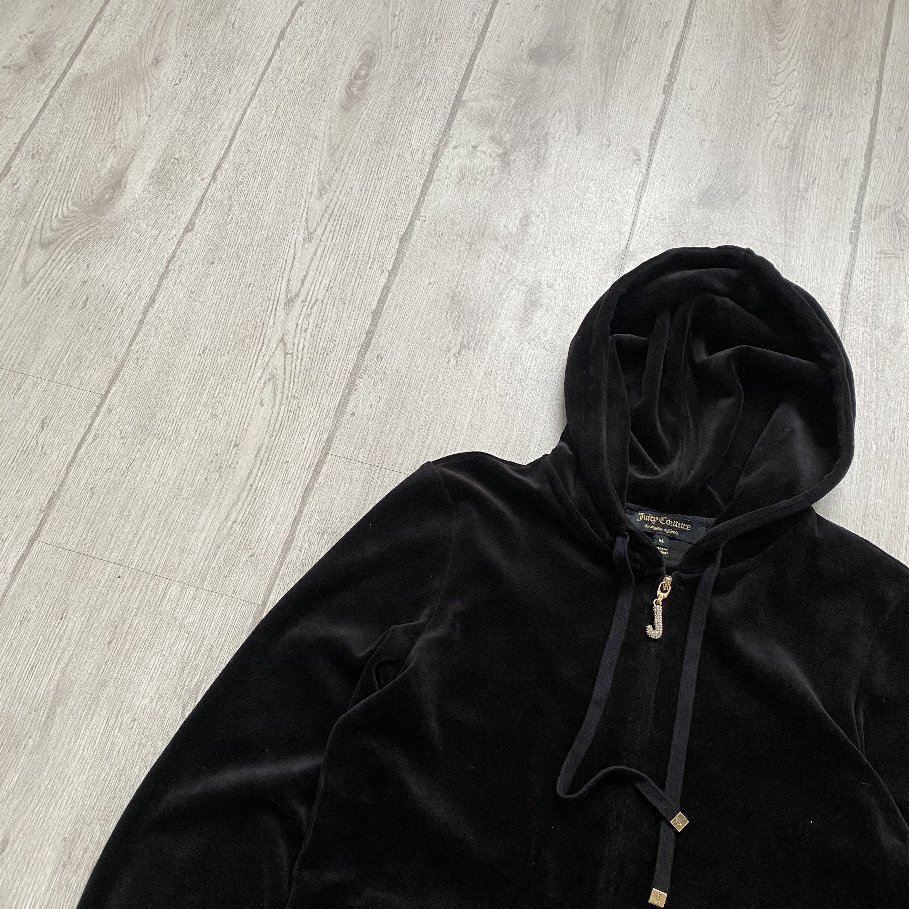 Juicy Couture 🖤 Vintage 00’s Juicy Couture Velour Diamond Zip Hoodie Y2K Size M / US 6-8 / IT 42-44 - 7 Thumbnail