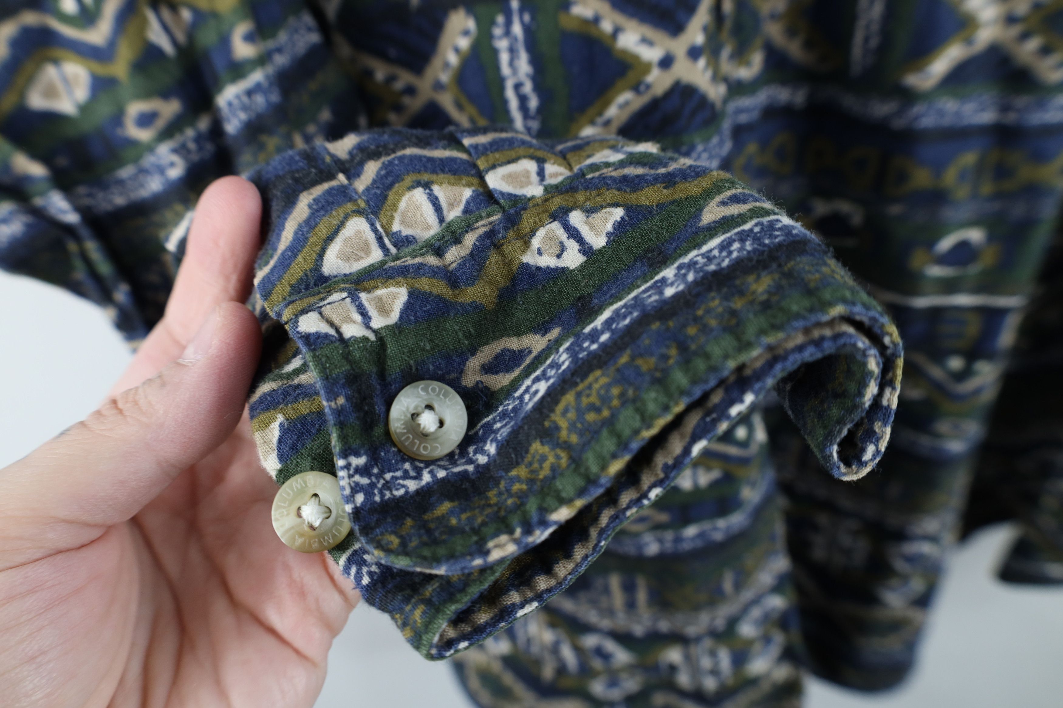 Columbia Vintage 90s Columbia Geometric Flannel Button Down Shirt Size US XXL / EU 58 / 5 - 4 Thumbnail