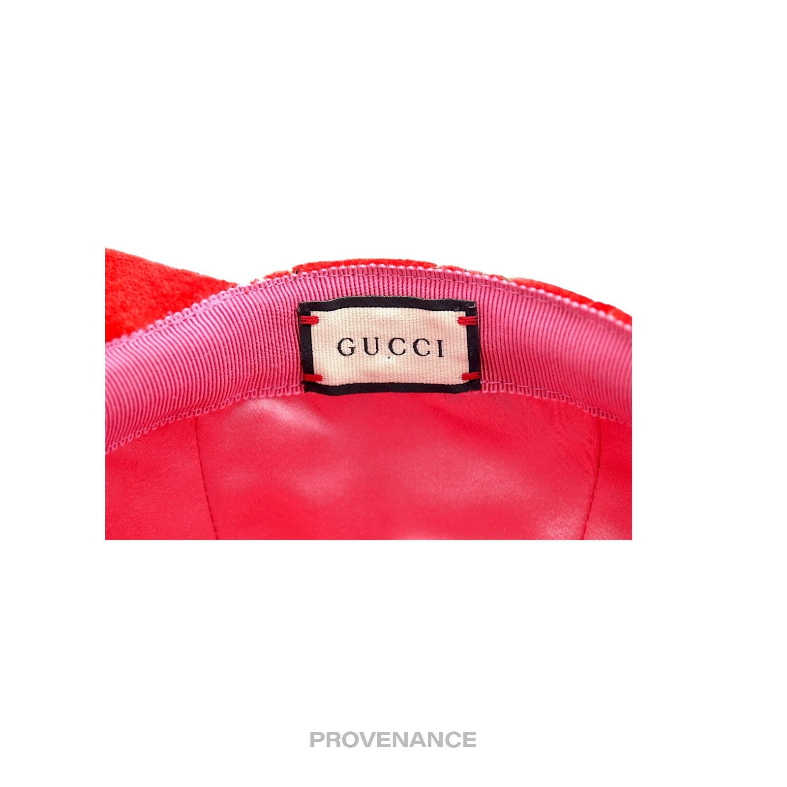Gucci 🔴 Gucci GG Monogram Canvas Velour Cap - Orange Size ONE SIZE - 9 Thumbnail