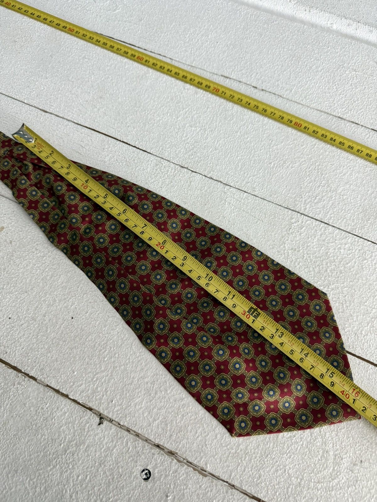 Christian Dior Monsieur × Designer Vintage Christian Dior Silk Tie Red Geometric Pattern Size ONE SIZE - 8 Thumbnail