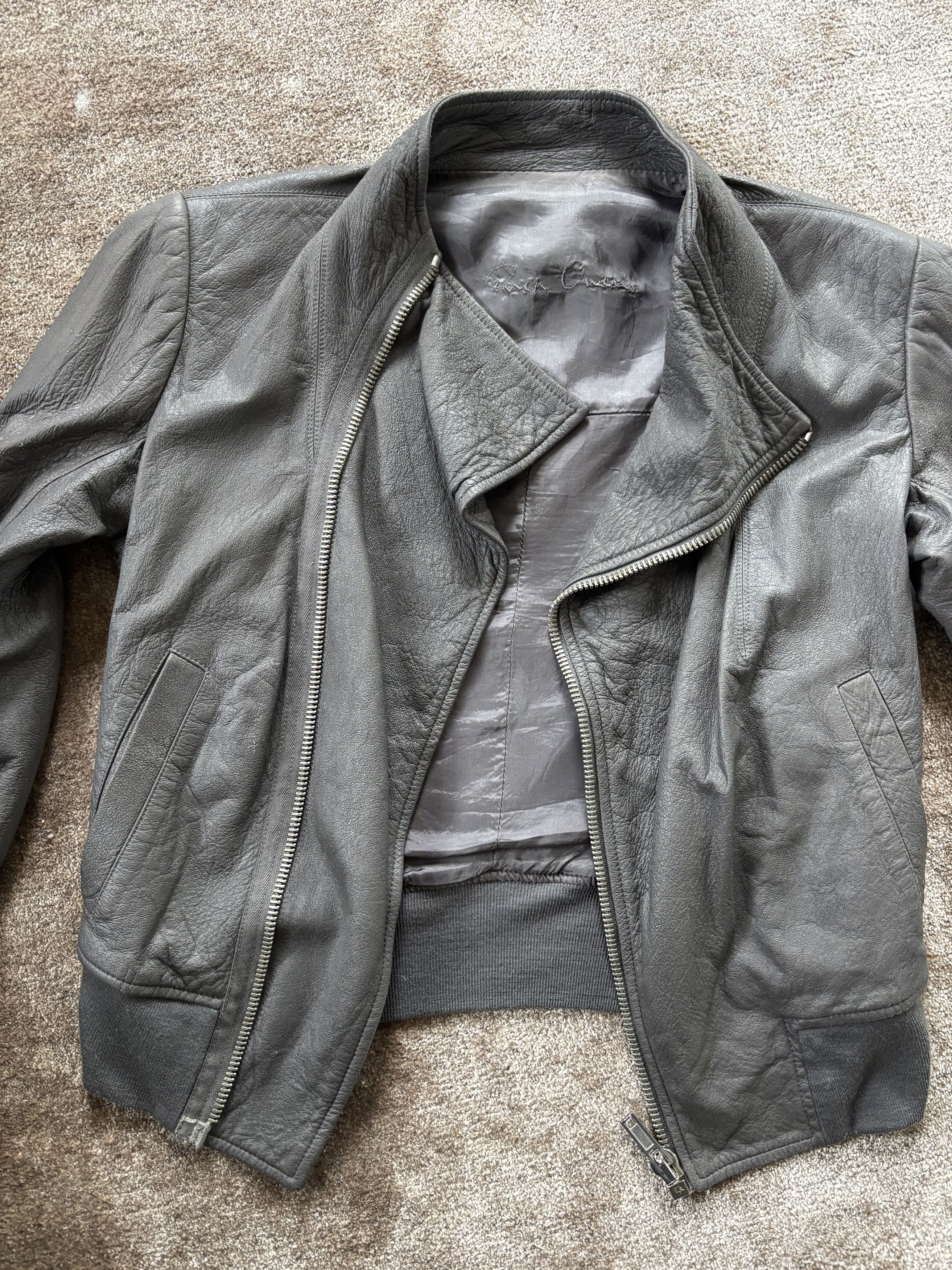 Rick Owens Rick Owens Grey Leather Jacket Size S / US 4 / IT 40 - 10 Thumbnail