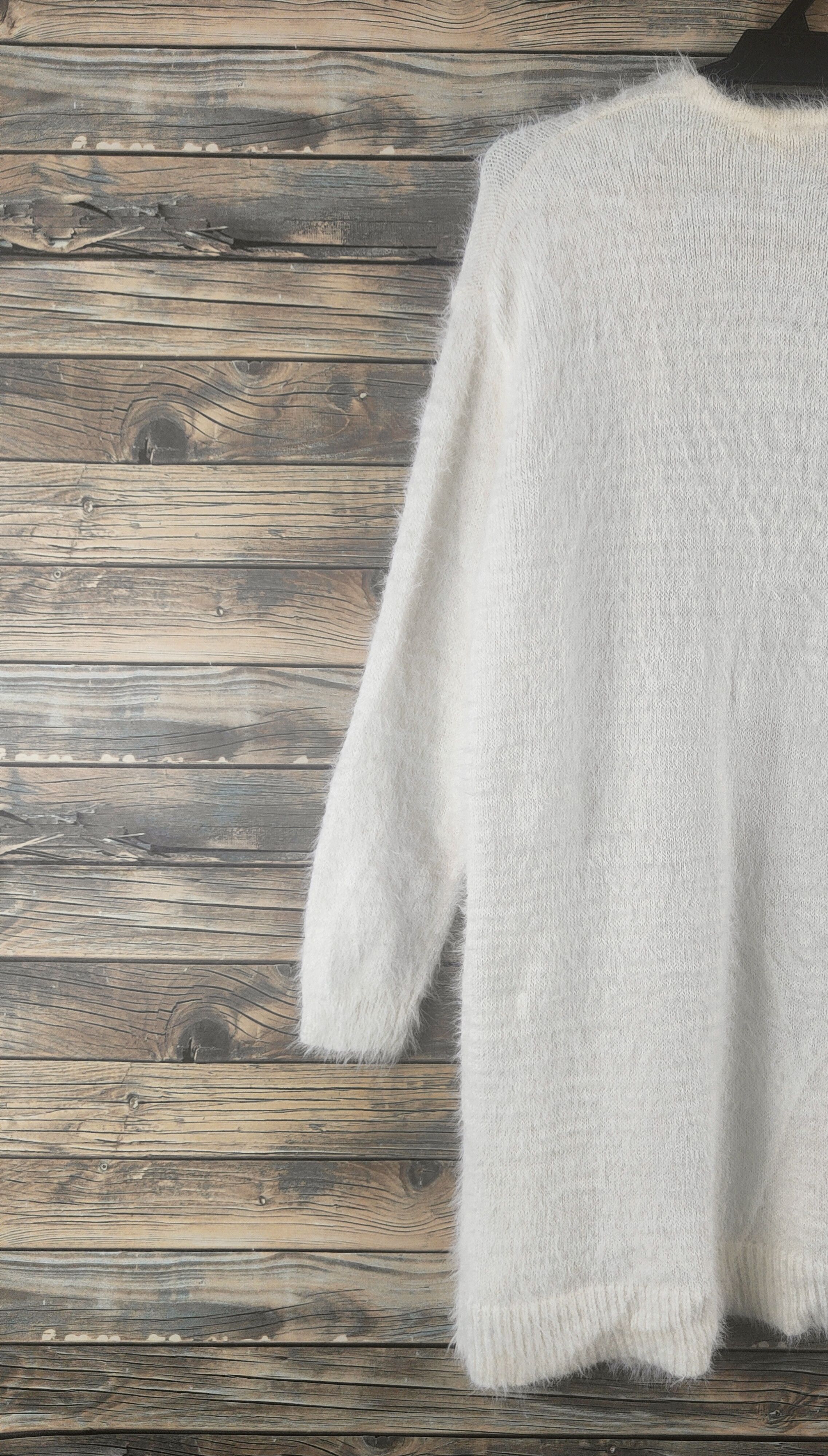 Japanese Brand DL Glacier Ivory Fur Mohair shaggy Knitwear Cardigan #46-911 Size M / US 6-8 / IT 42-44 - 7 Thumbnail