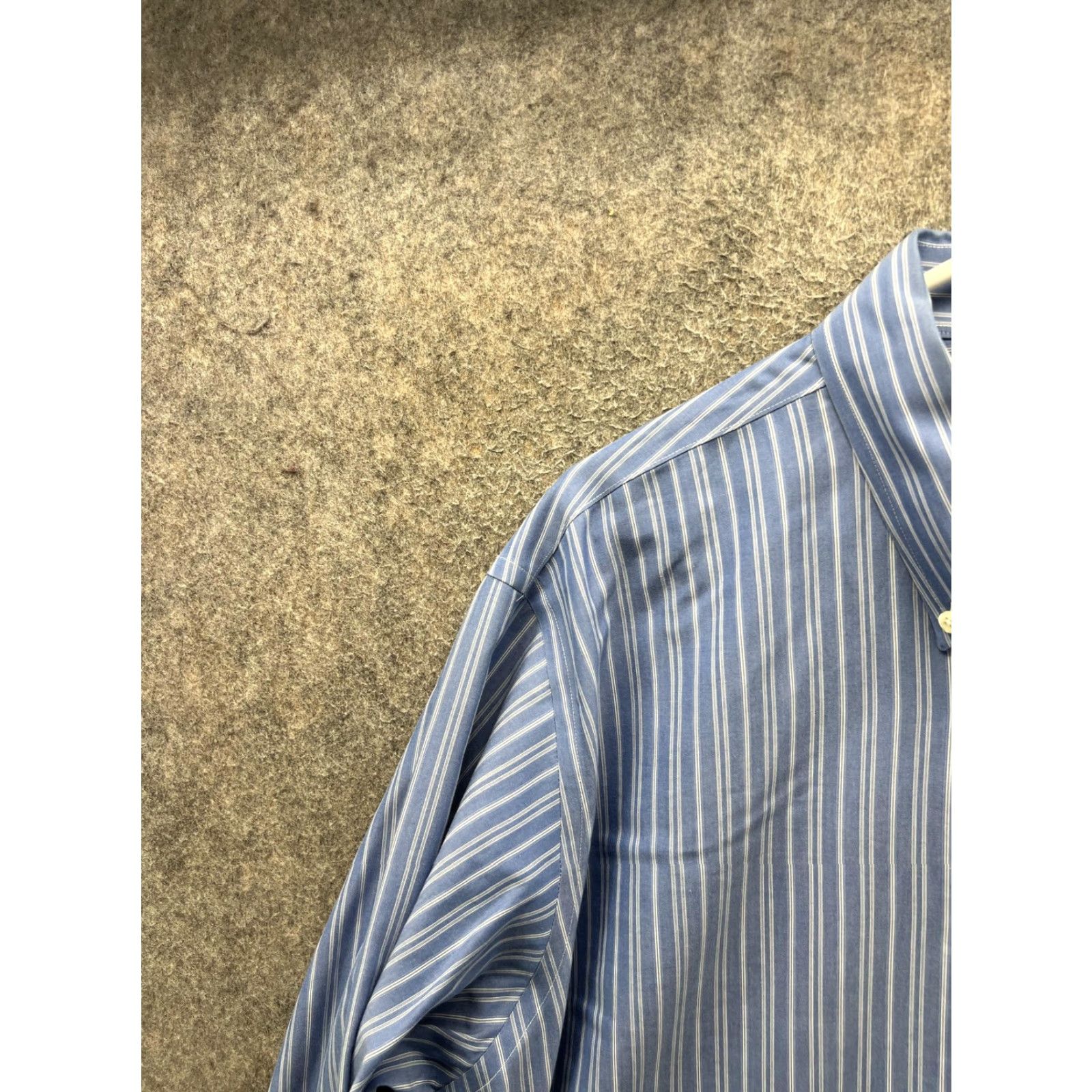 Brooks Brothers Brooks Brothers Dress Shirt Mens 17.5 35 Blue Stripe Traditional Fit Non Iron Shirt Size 48R - 7 Thumbnail