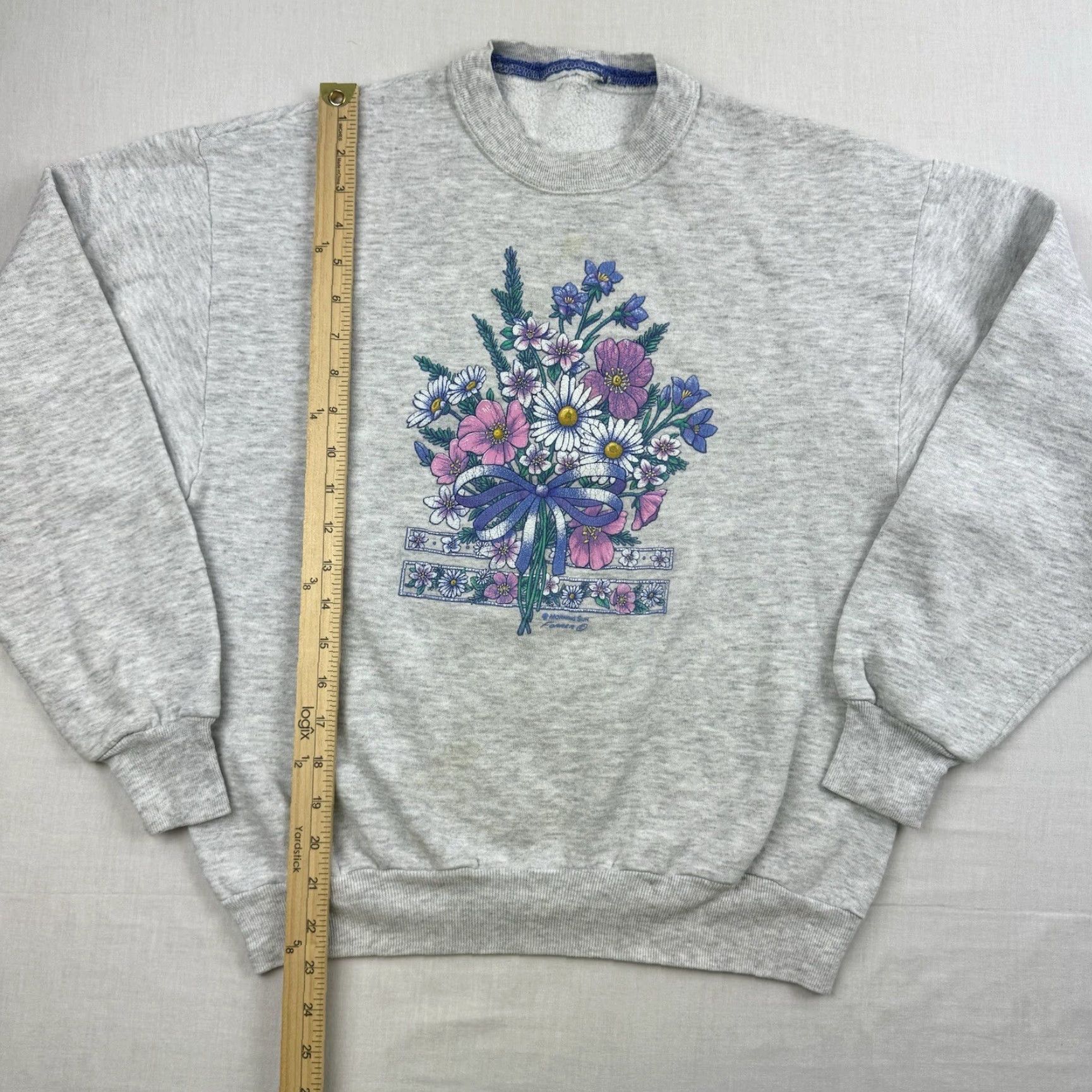 Vintage VINTAGE Morning Sun Sweatshirt Womens Small Gray Floral 90s Nature Activewear Size S / US 4 / IT 40 - 7 Thumbnail