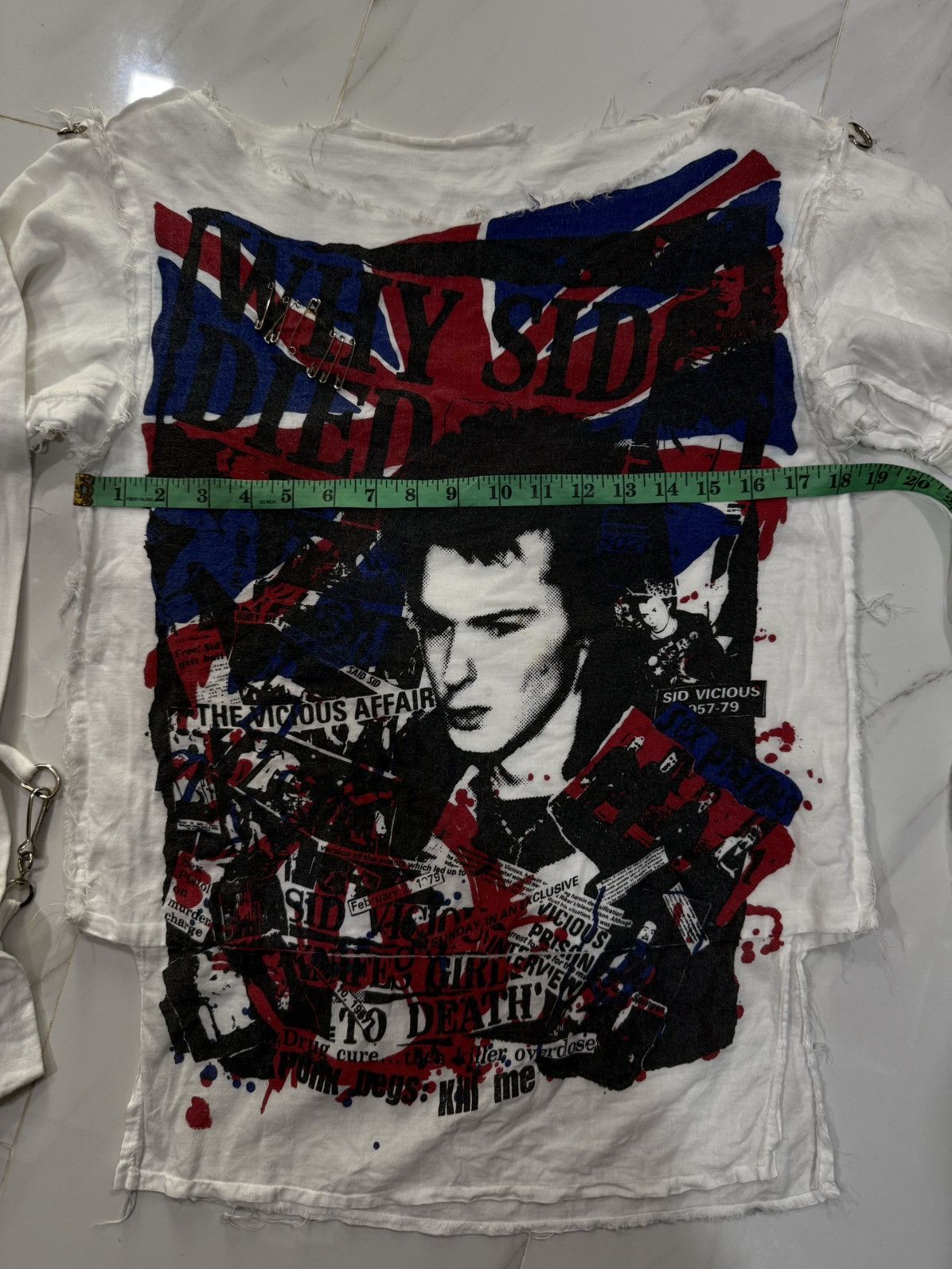 Band Tees Thrashed Sid Vicious Seditionaries Muslin Punk Japan Tee Size US S / EU 44-46 / 1 - 17 Thumbnail