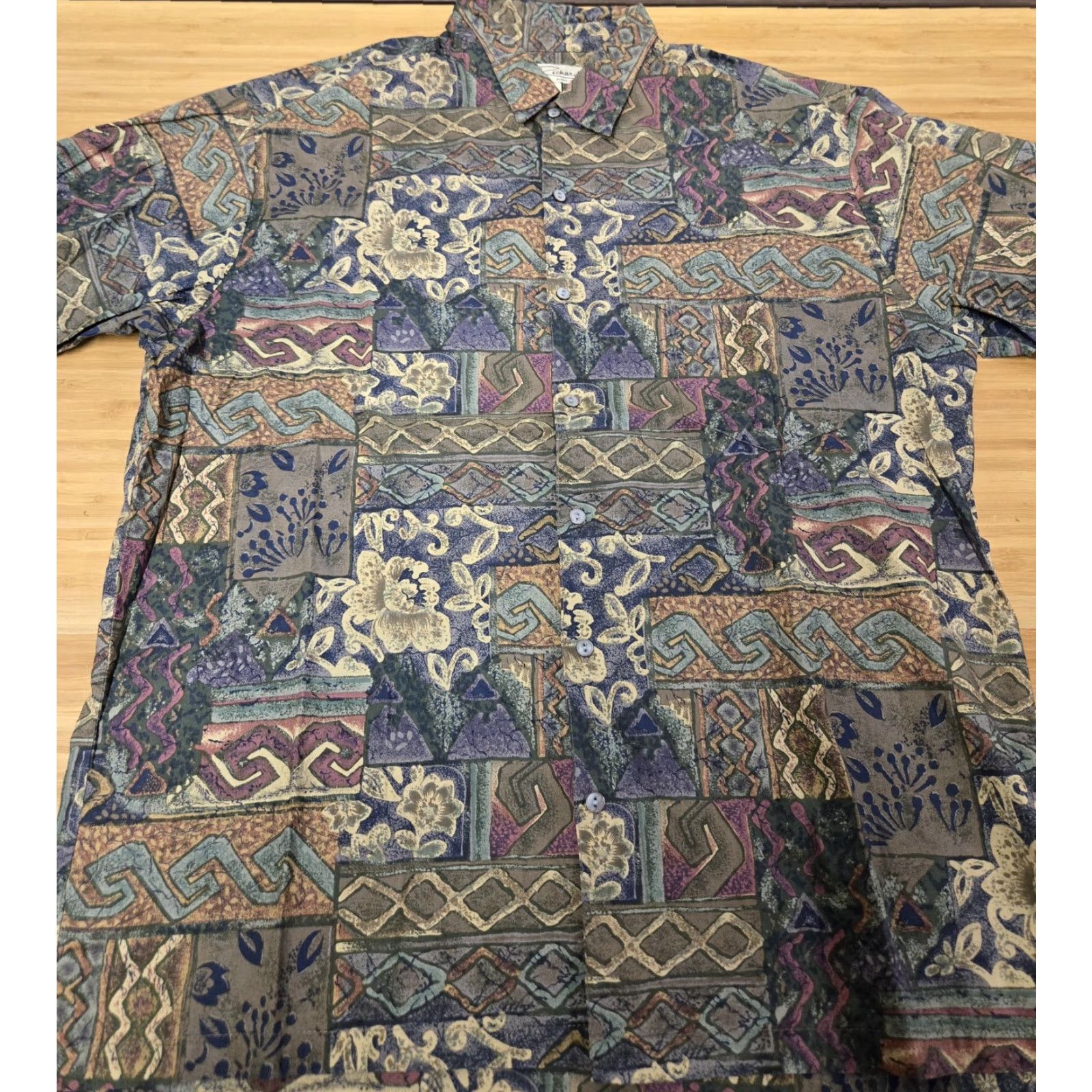 Tori Richard Tori Richard Shirt Multicolor Geometric Floral Hawaiian/Aloha Button-Up Short Sleeve Cotton Lawn Mens XL Size US XL / EU 56 / 4 - 3 Thumbnail
