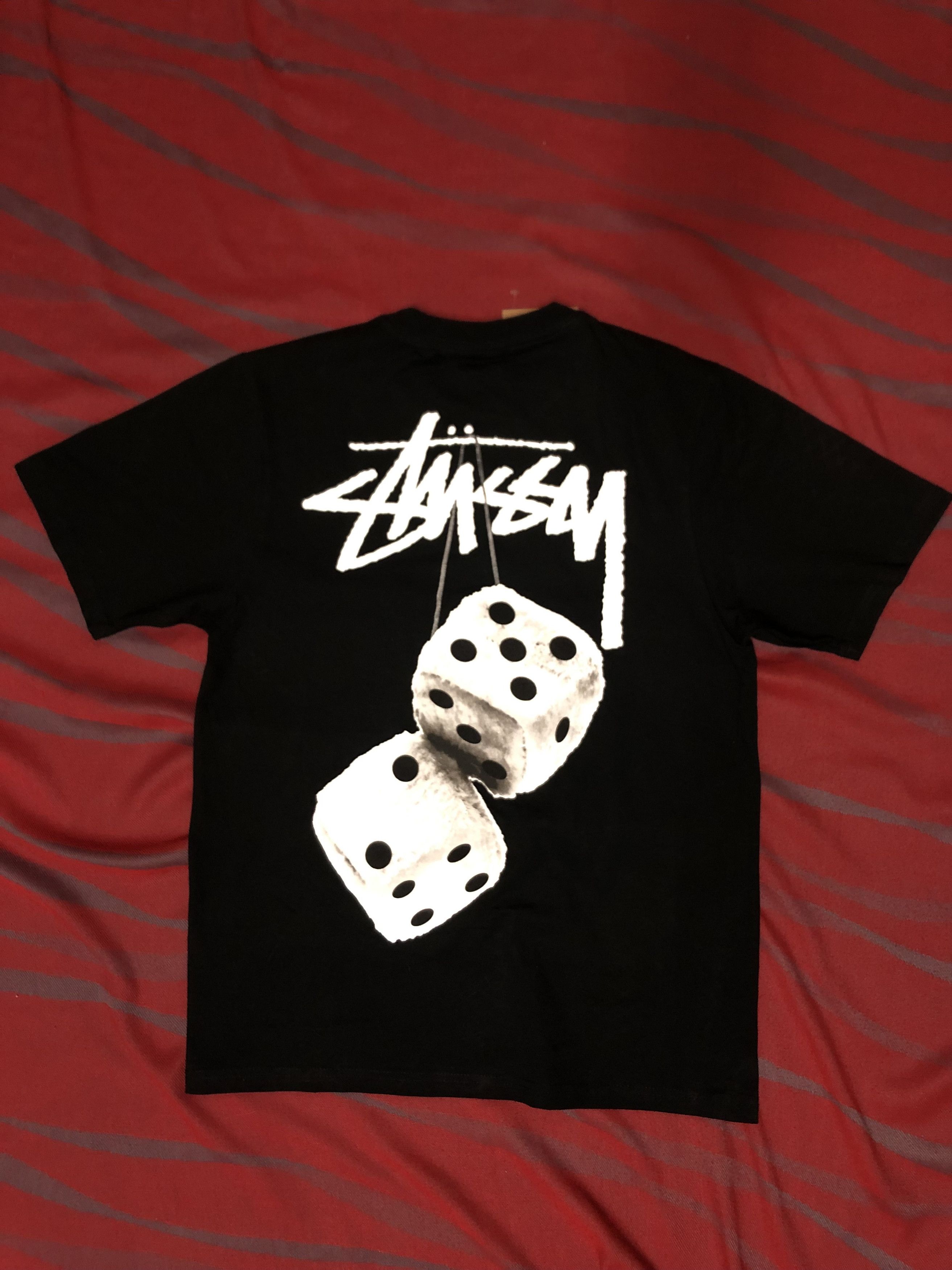 Stussy STUSSY BLACK FUZZY DICE TEE | Grailed