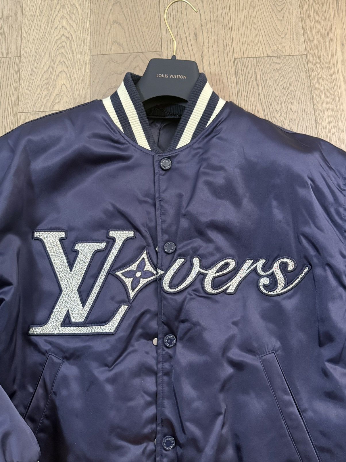 Louis Vuitton Louis Vuitton Blue Baseball Jacket Size US L / EU 52-54 / 3 - 3 Thumbnail