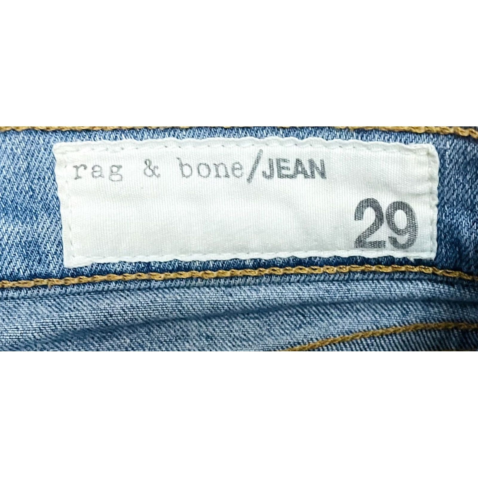 Rag & Bone VINTAGE? No. Rag & Bone Jeans Skinny Light Wash 29 Blue Women’s Cut Outs 5-Pocket Denim Stretch Distressed W1502K520 Mens? Size 29" - 5 Thumbnail