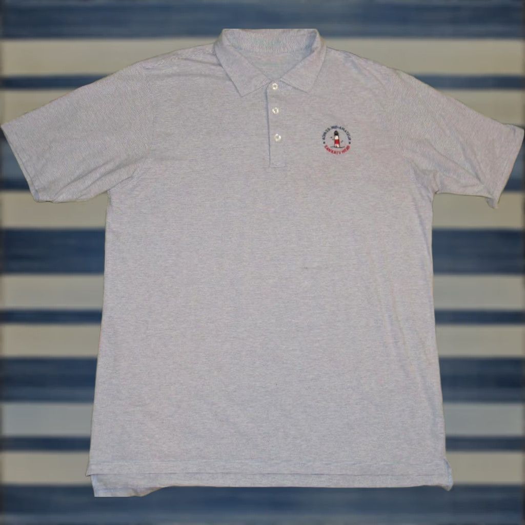 Vintage B Draddy Polo Shirt Large Adult Blue White Short Sleeve Golf Sankity Head Mens Size US L / EU 52-54 / 3 - 1 Thumbnail