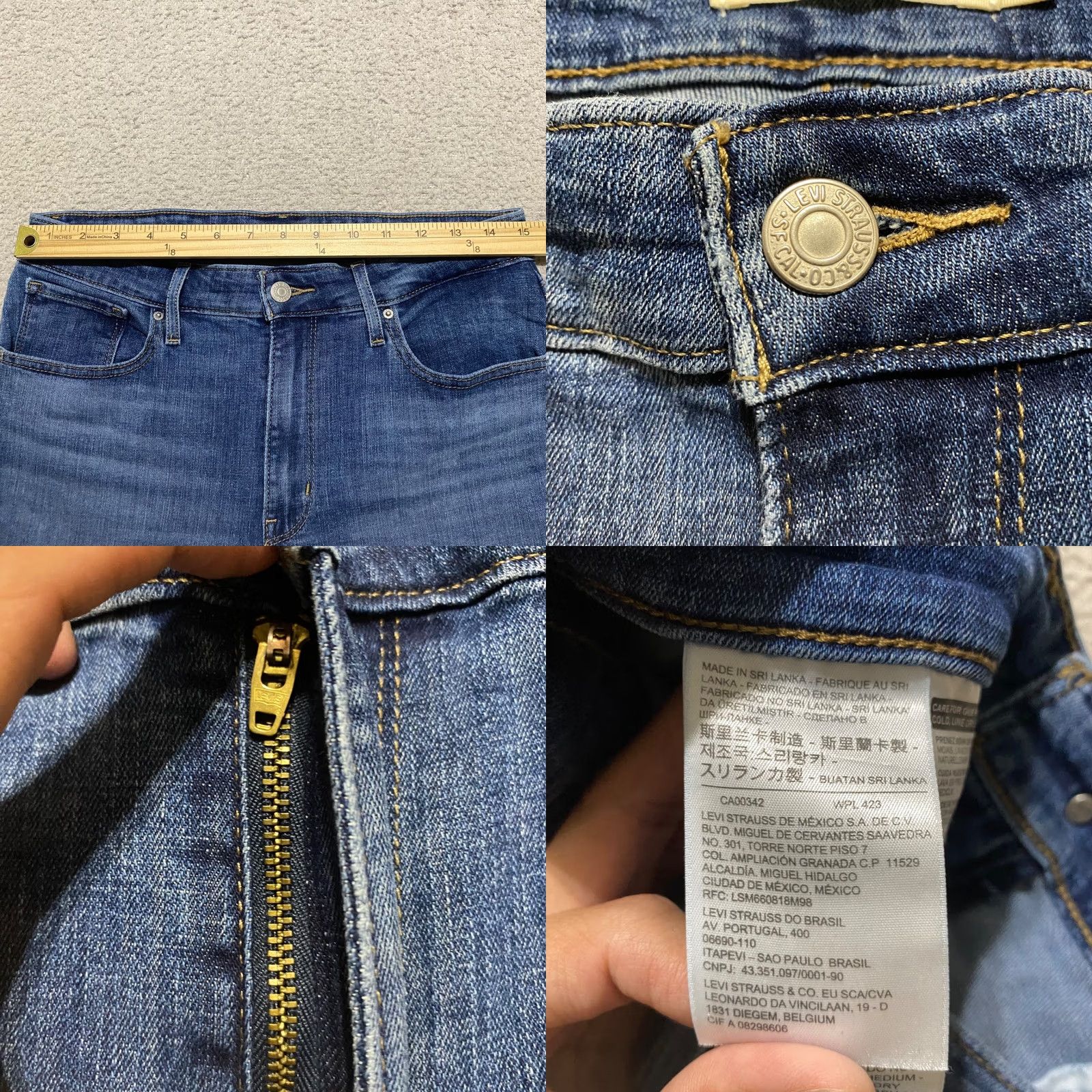 Levi's Levi'S Jeans Womens 31 Blue Denim Wash High Rise Skinny Raw Hem Size 24" / US 00 / IT 34 - 8 Thumbnail