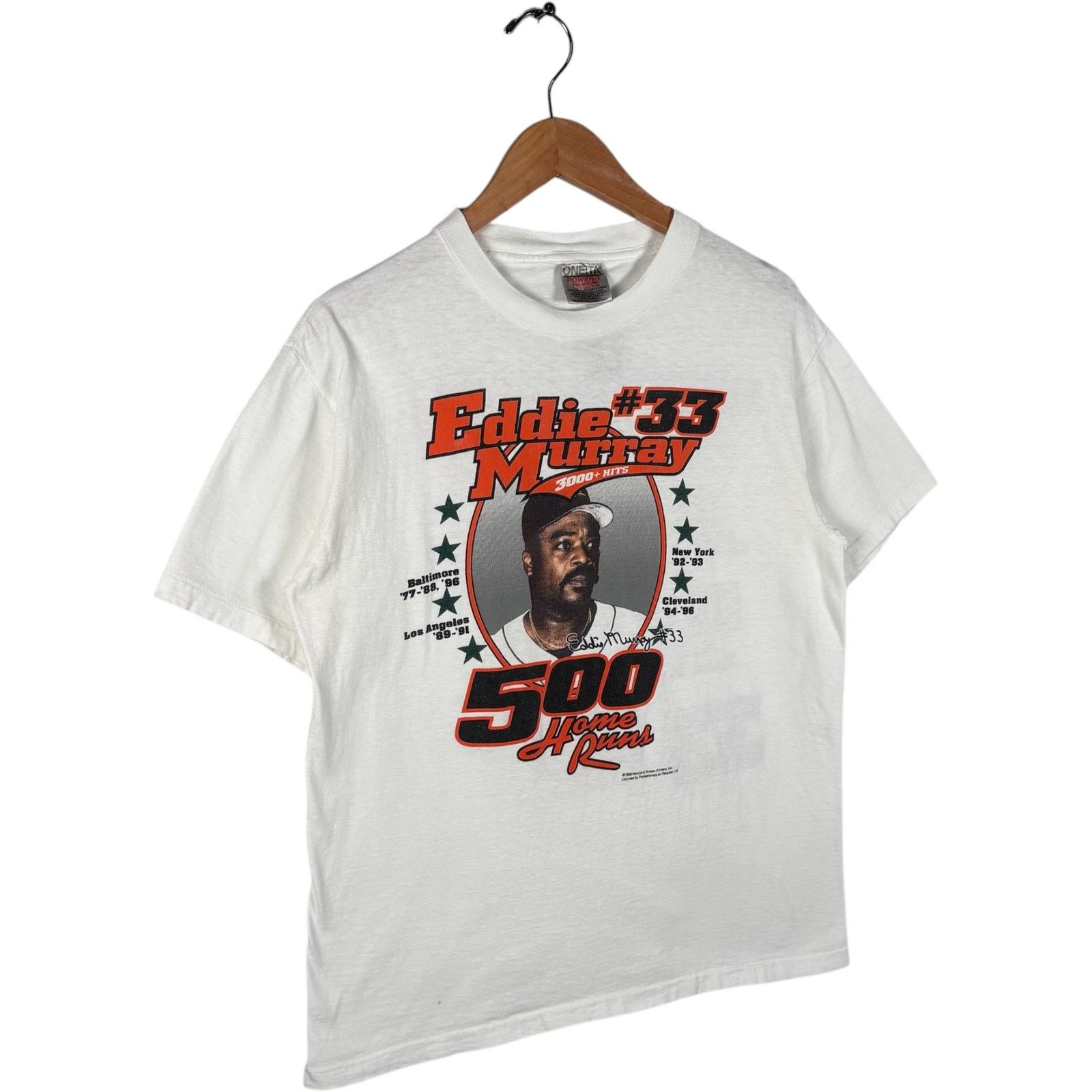 Vintage VTG Eddie Murray #33 "500 Home Runs" MLB Player Tee 90s M Size US M / EU 48-50 / 2 - 4 Thumbnail