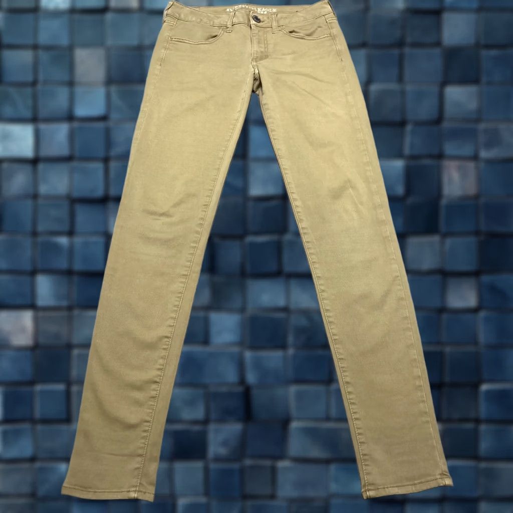 American Eagle Outfitters American Eagle Jeans Womens 6 Tall Beige Medium Wash Low Rise Jegging Stretch Size 28" / US 6 / IT 42 - 1 Thumbnail