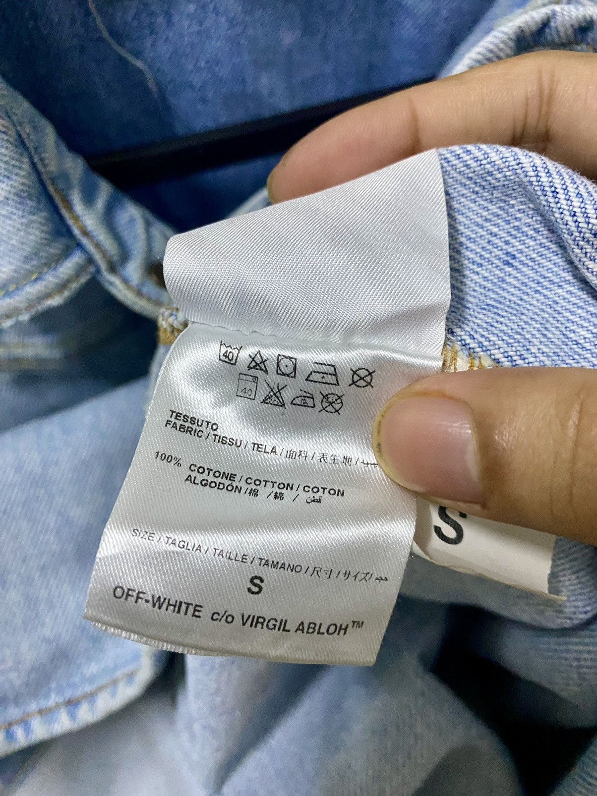 Off-White Off-White Diagonal Spray Denim trompe l'oeil Button up Size US S / EU 44-46 / 1 - 14 Thumbnail