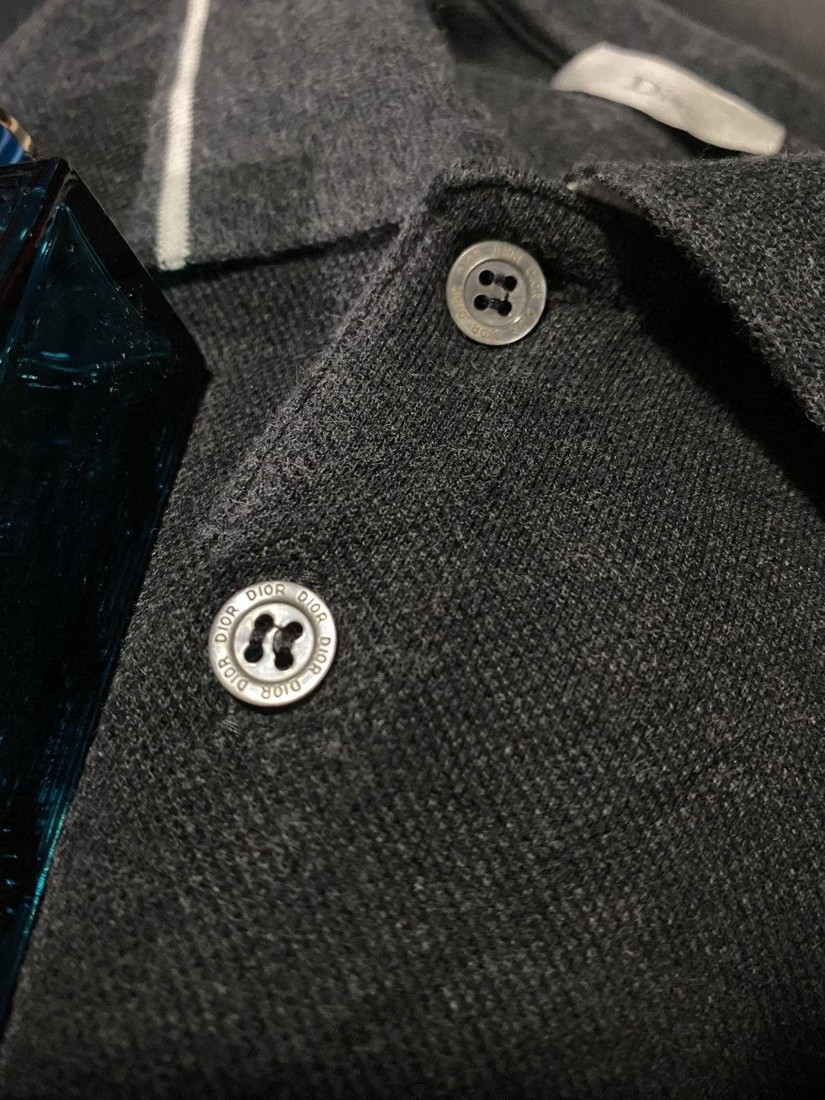 Dior Dior Gray Wool Men’s Polo Shirt 0089 - Dior Size US L / EU 52-54 / 3 - 3 Thumbnail