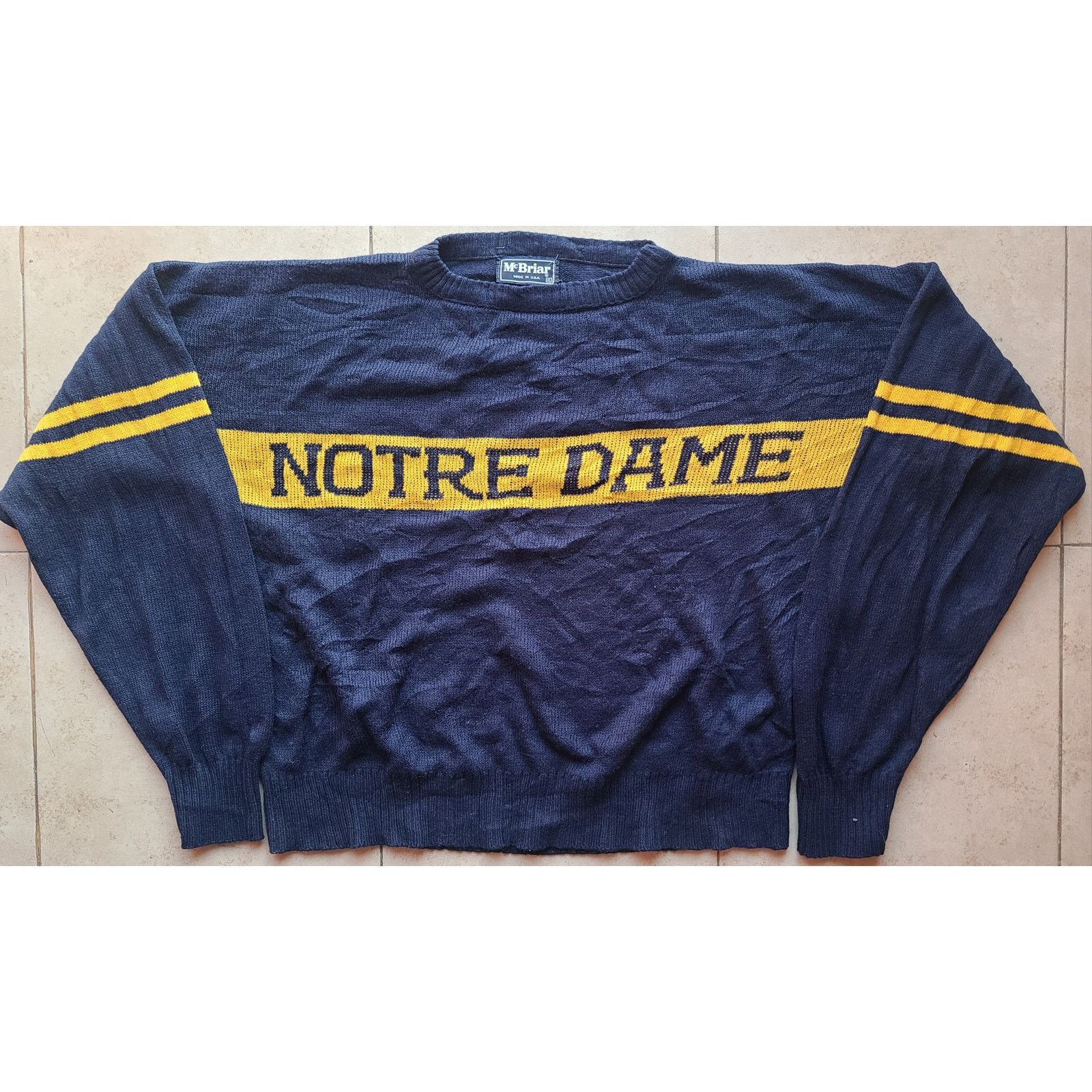 NCAA × Starter Notre Dame Irish 90s McBriar sweater XL navy University vtg Size US XL / EU 56 / 4 - 2 Thumbnail