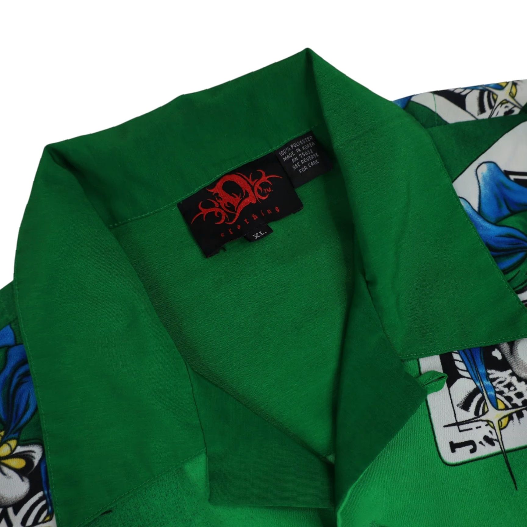 Vintage VINTAGE Y2K DC Clothing Polyester Joker Card Button Up Shirt Mens XL Green Short Sleeve Button Up Shirt Size US XL / EU 56 / 4 - 6 Thumbnail