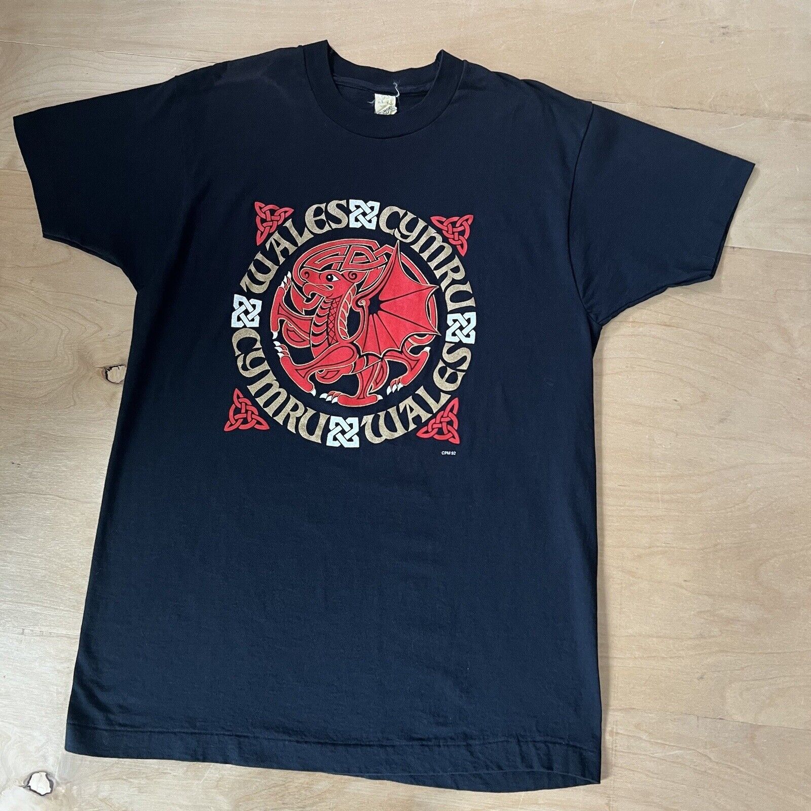 Vintage Vintage Cymru Whales Shirt XL Black 80s Screen Stars England Size US XL / EU 56 / 4 - 6 Thumbnail