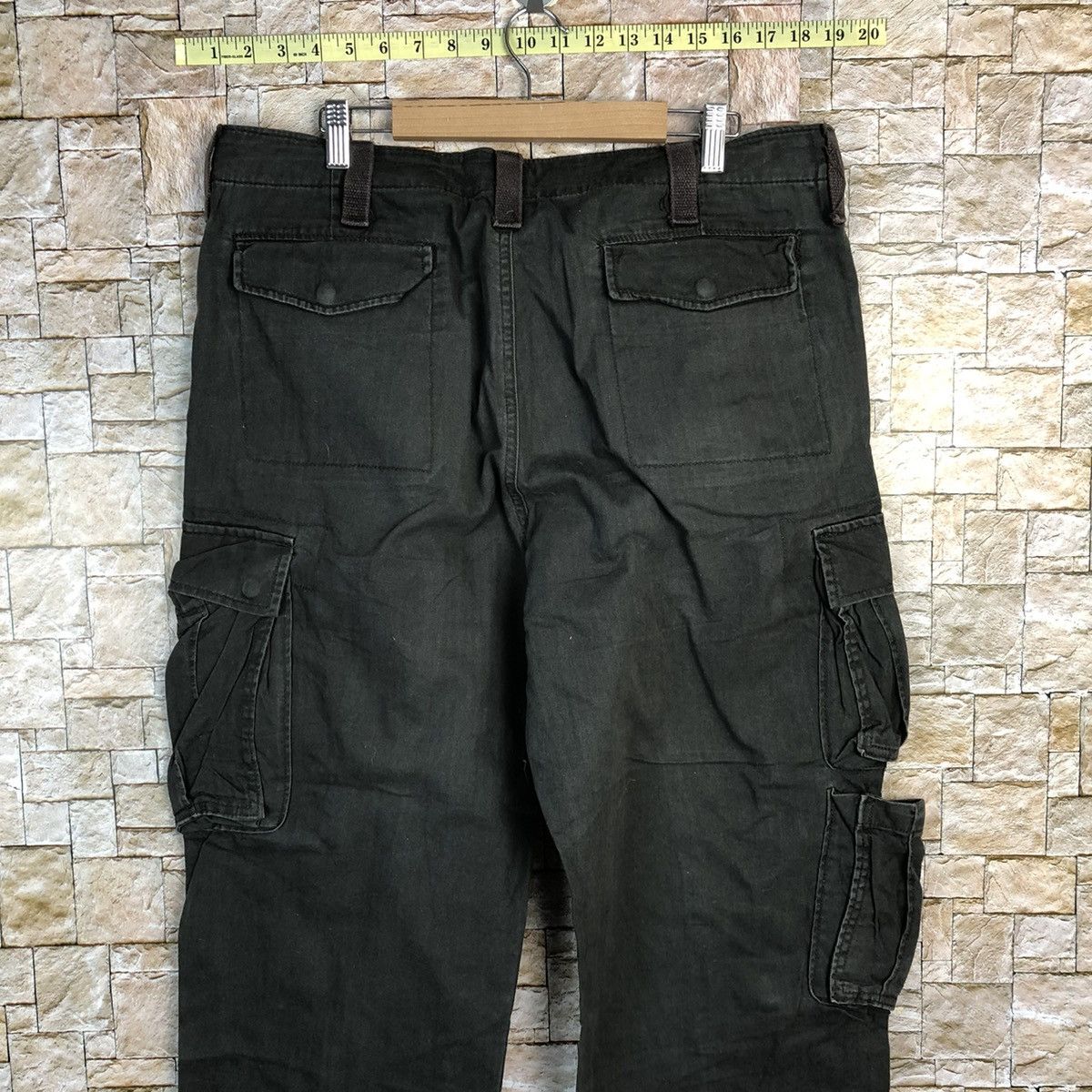 Japanese Brand Gap Black faded Cargo utility Multipocket Pants #A737 Size US 36 / EU 52 - 15 Thumbnail