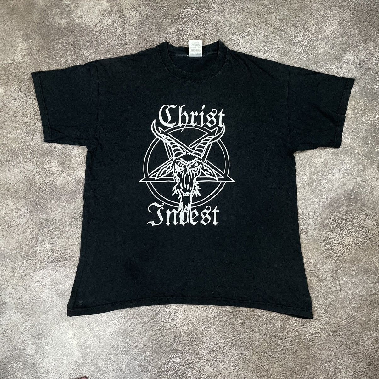 Vintage Vintage 90s Goth Black Graphic Band Tee Oversized Faded XL Size US XL / EU 56 / 4 - 2 Thumbnail