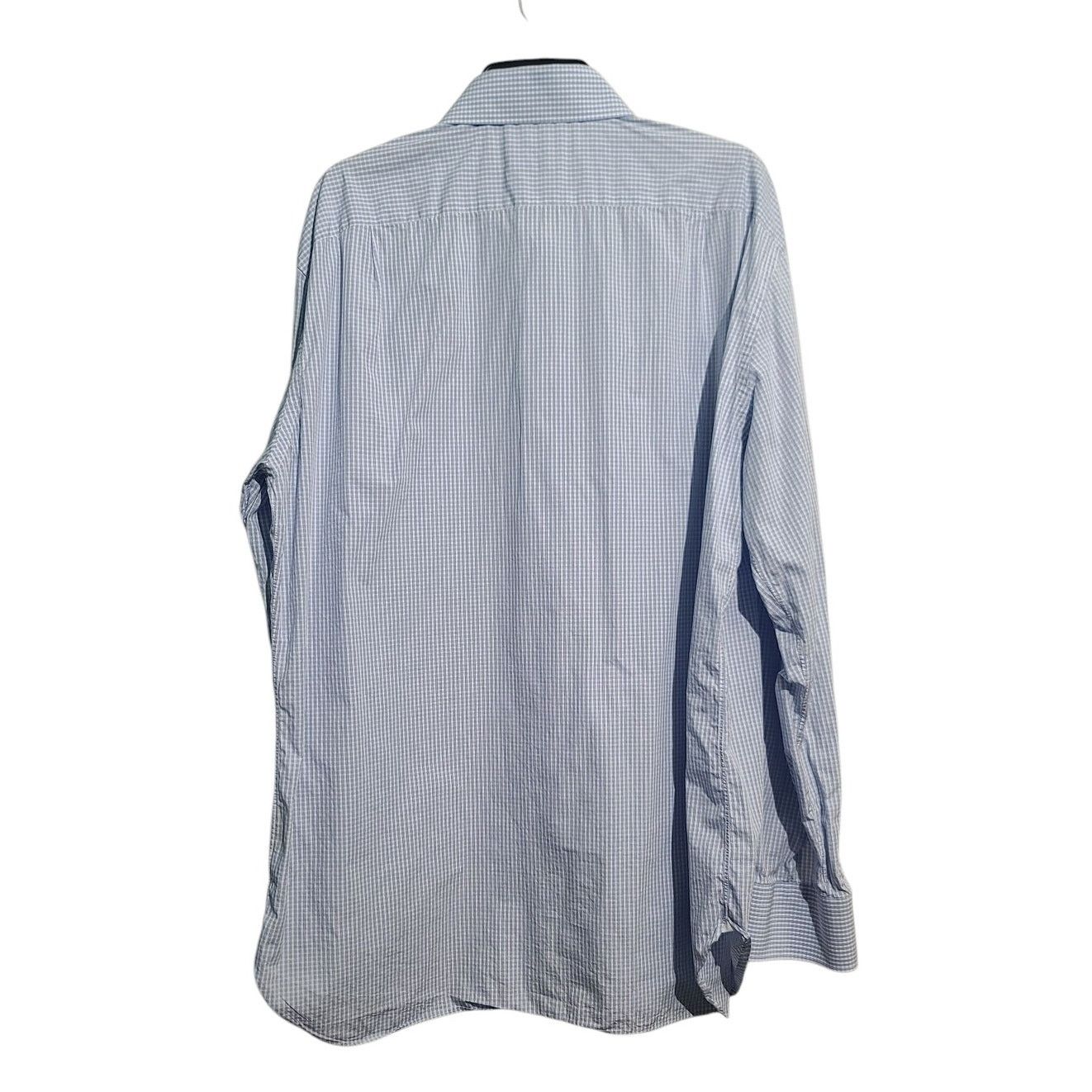 Ermenegildo Zegna Ermenegildo Zegna Blue Gingham Regular Shirt Size 44 Size US L / EU 52-54 / 3 - 2 Thumbnail