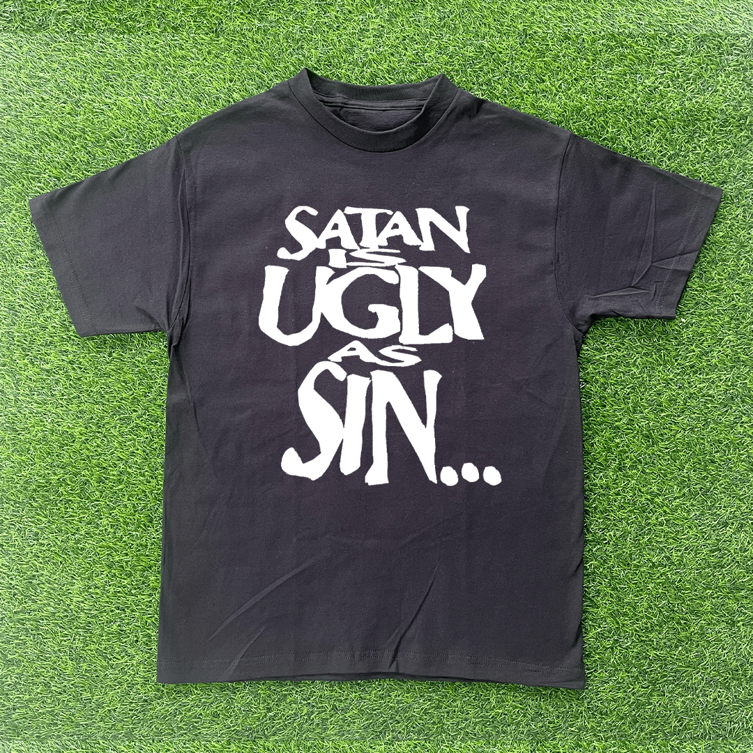 Vintage SATAN IS UGLY AS SIN TSHIRT Size US L / EU 52-54 / 3 - 1 Preview