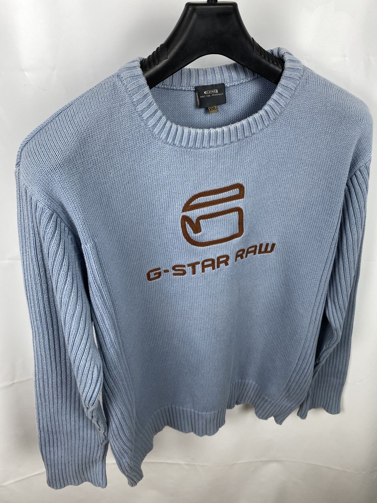 G-Star G-Star Cubano Knit Sweater Cotton Big Logo Men size XXL Size US XXL / EU 58 / 5 - 4 Thumbnail