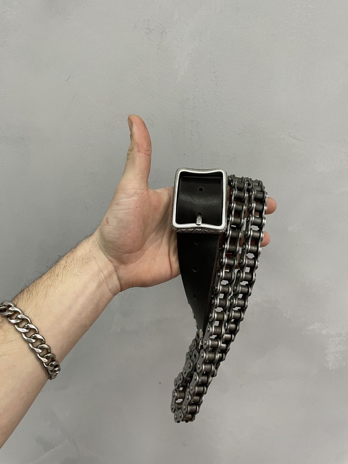 Japanese Brand × Vintage Vintage Leather Crazy Metal Belt Drip Japanese Hype bb Simon Size ONE SIZE - 7 Thumbnail